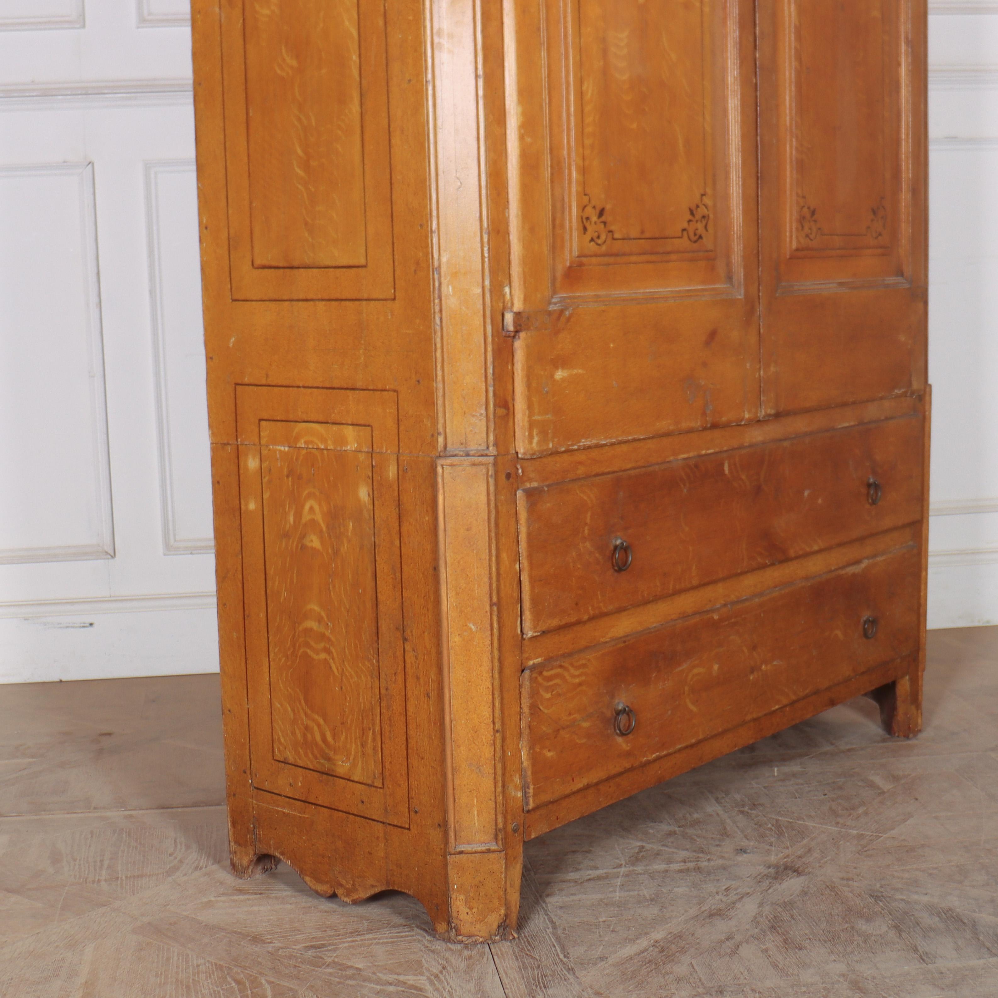 English Original Painted Linen Cupboard For Sale 3