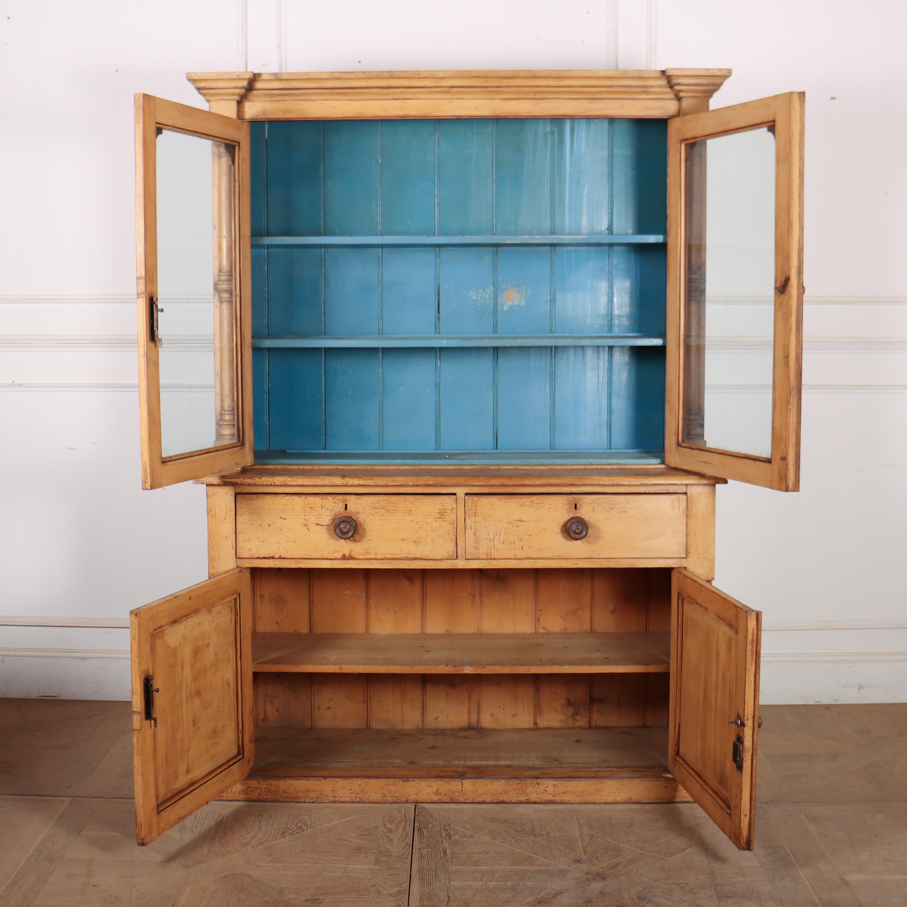 Glass English Original Painted West Country Dresser For Sale