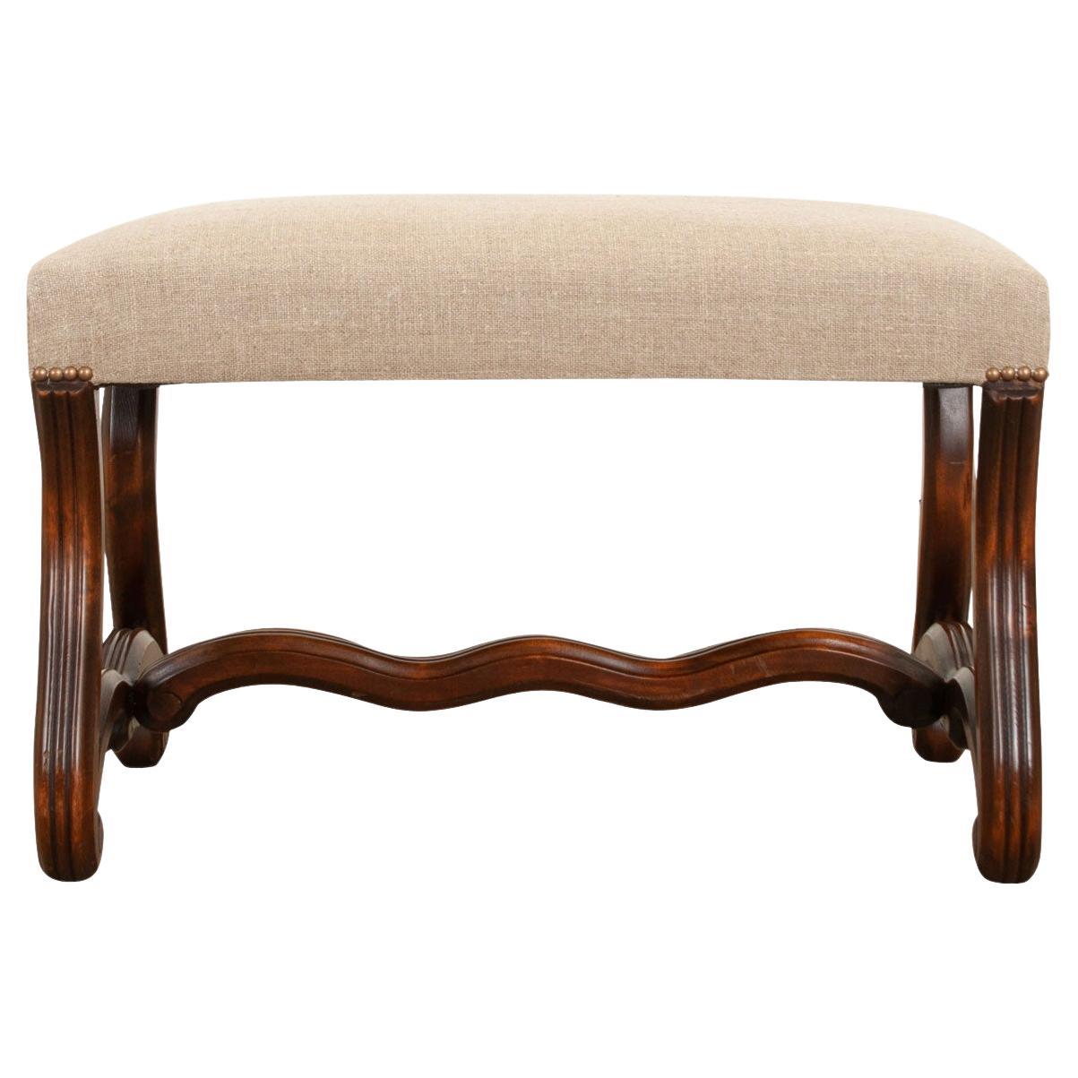 English Os De Mouton Upholstered Bench at 1stDibs