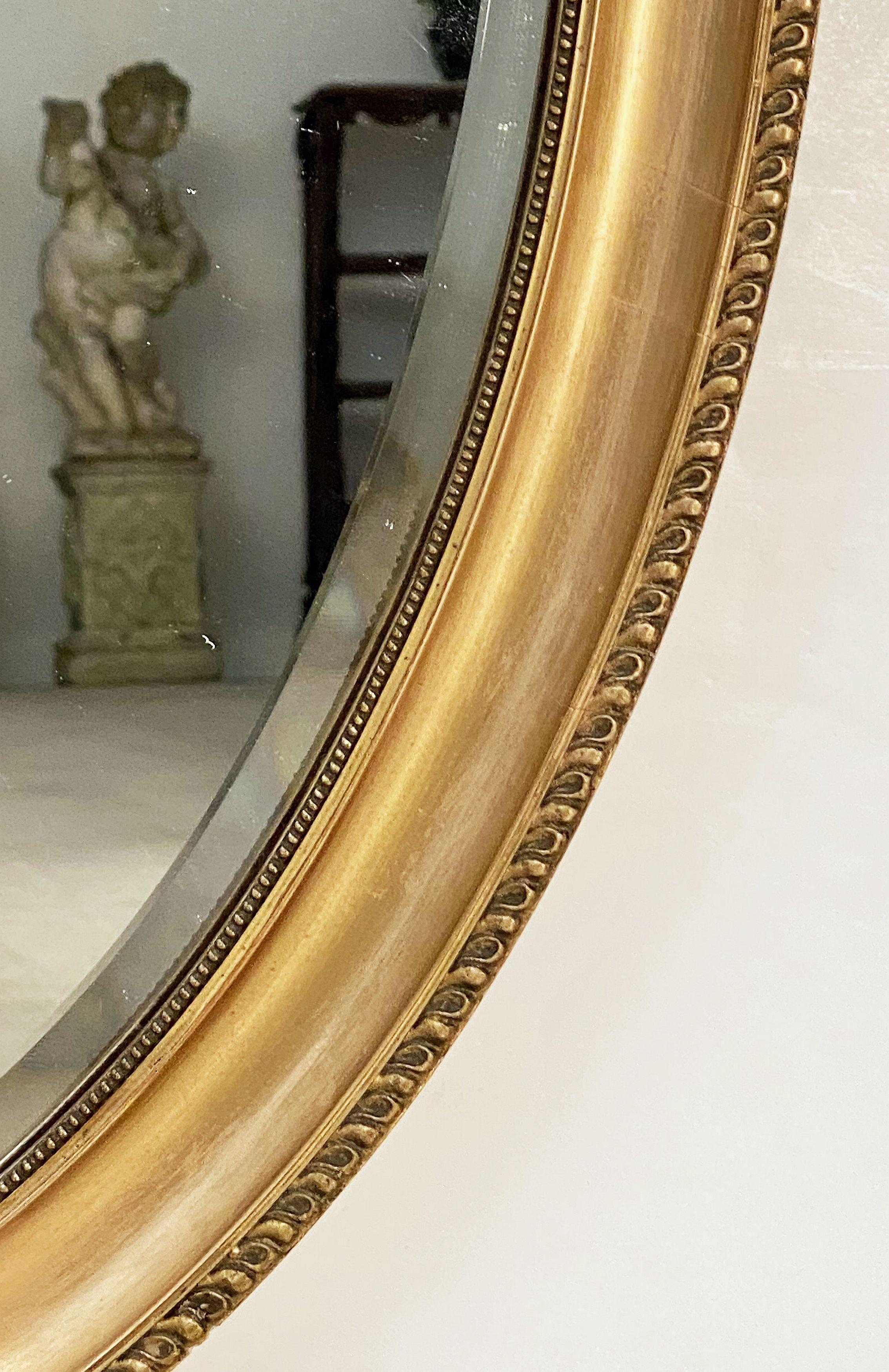 English Oval Beveled Mirror in Gilt Frame (H 33 1/2 x W 23 3/4) 4