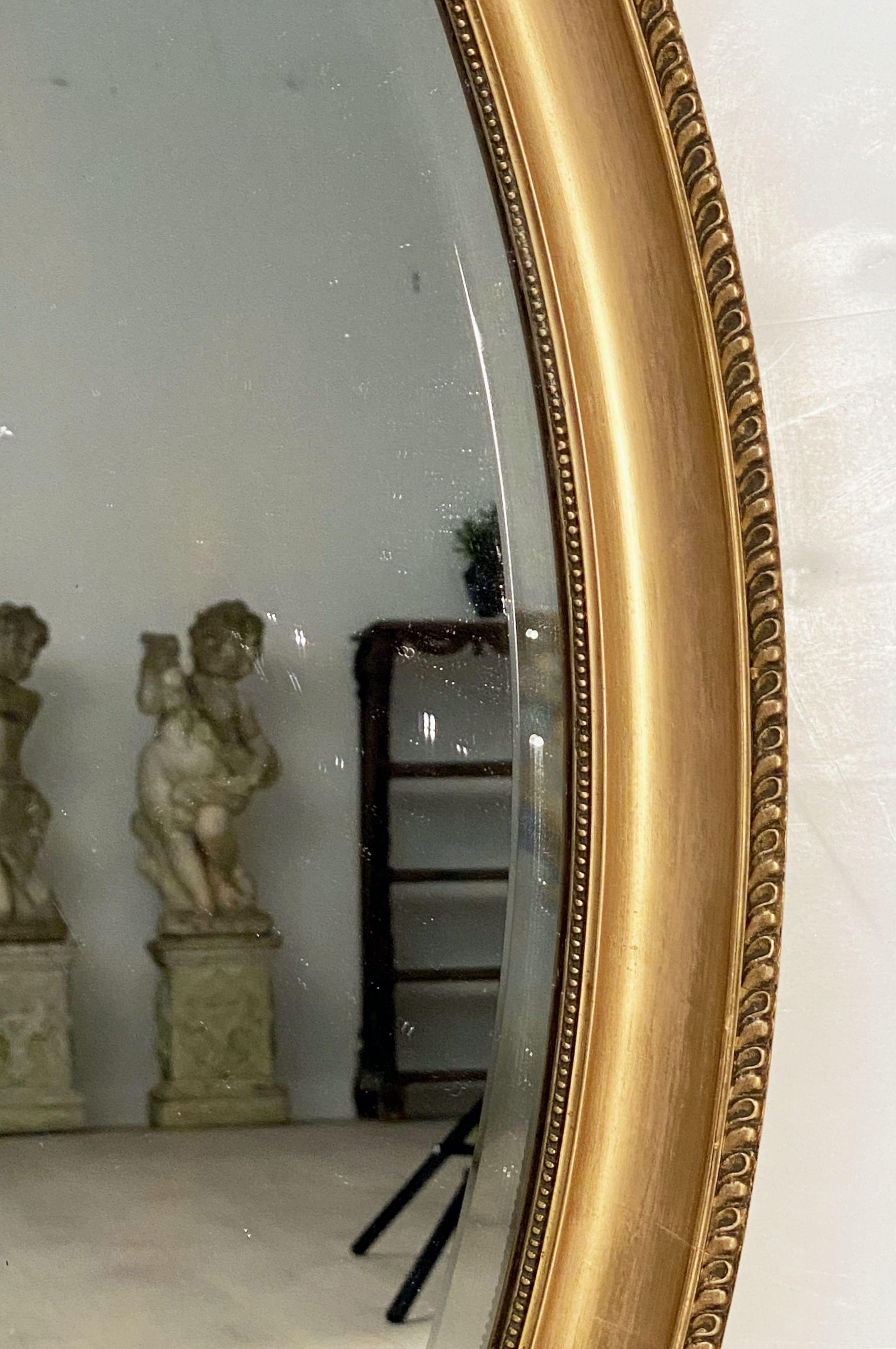 English Oval Beveled Mirror in Gilt Frame (H 33 1/2 x W 23 3/4) 5