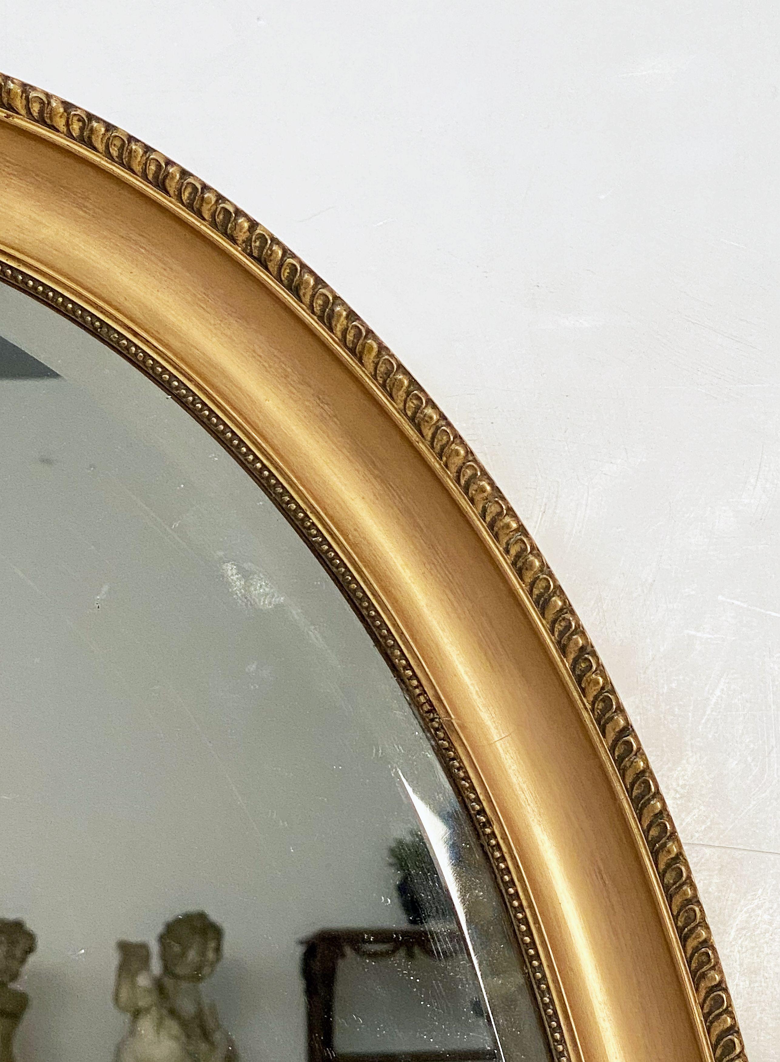 English Oval Beveled Mirror in Gilt Frame (H 33 1/2 x W 23 3/4) 6