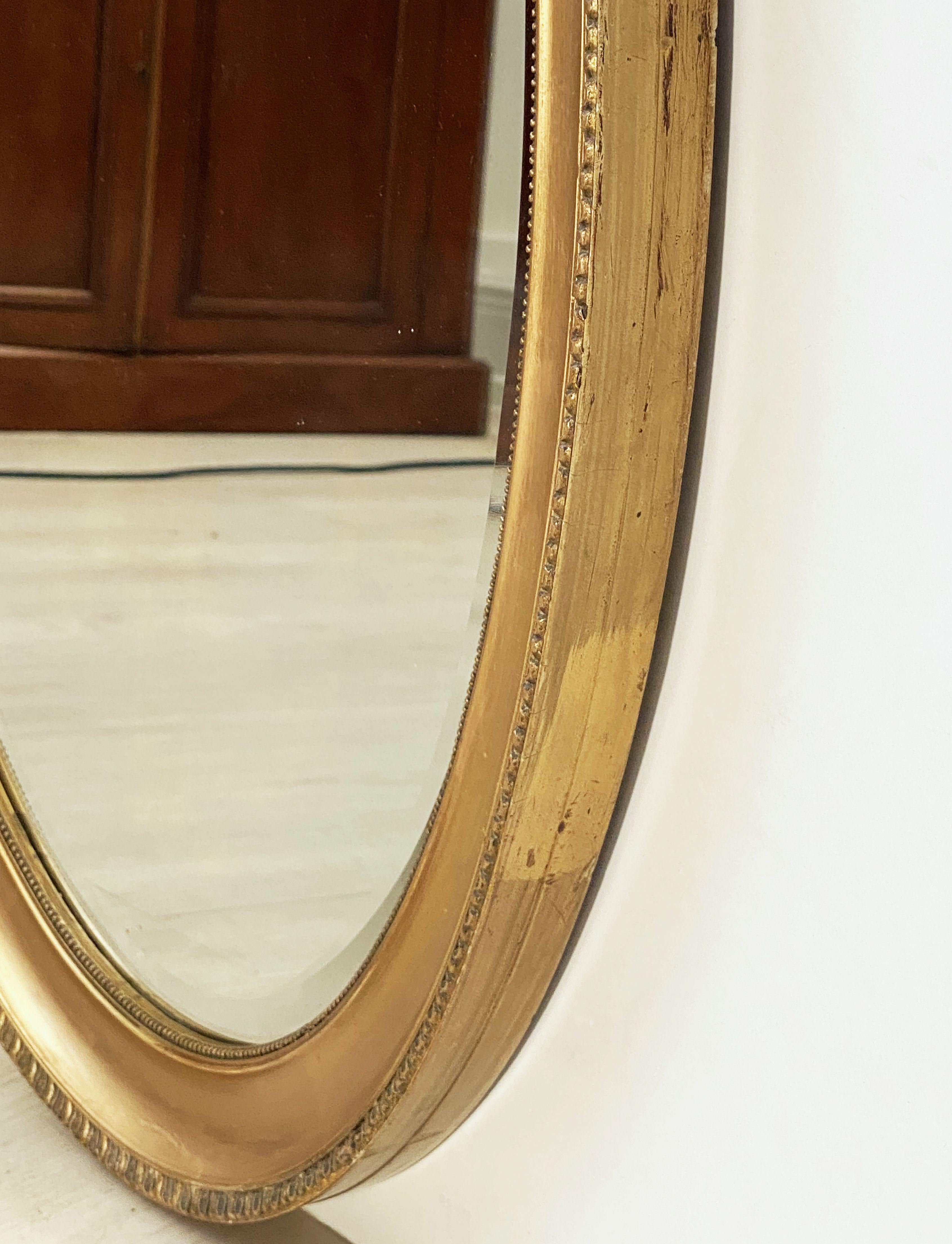 English Oval Beveled Mirror in Gilt Frame (H 33 1/2 x W 23 3/4) 9