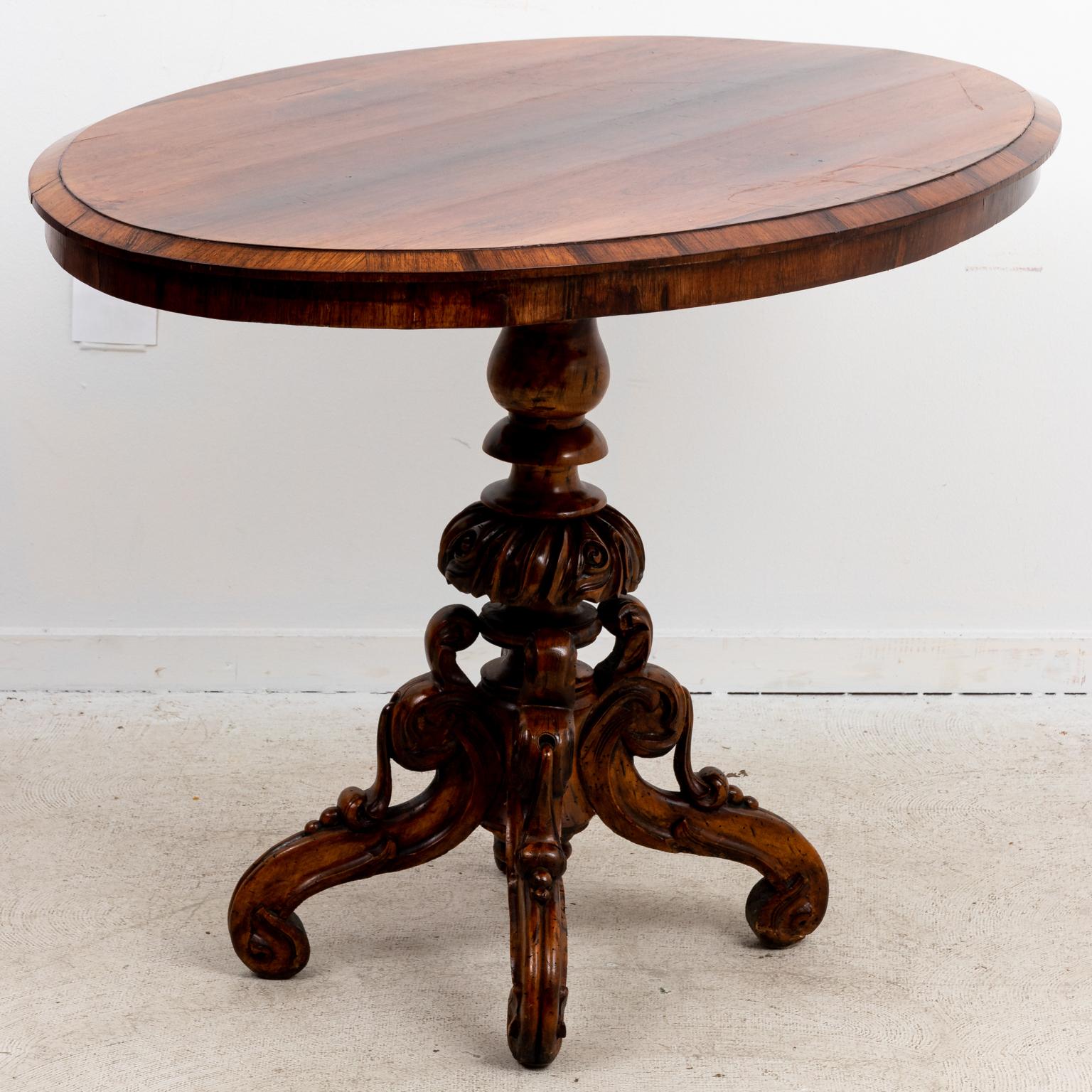 Wood English Oval Center Hall Table