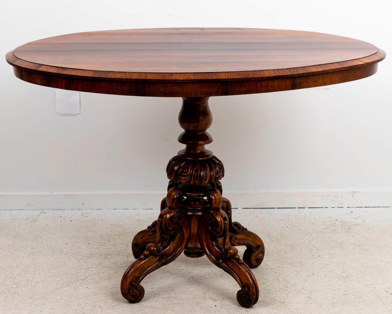 English Oval Center Hall Table 2