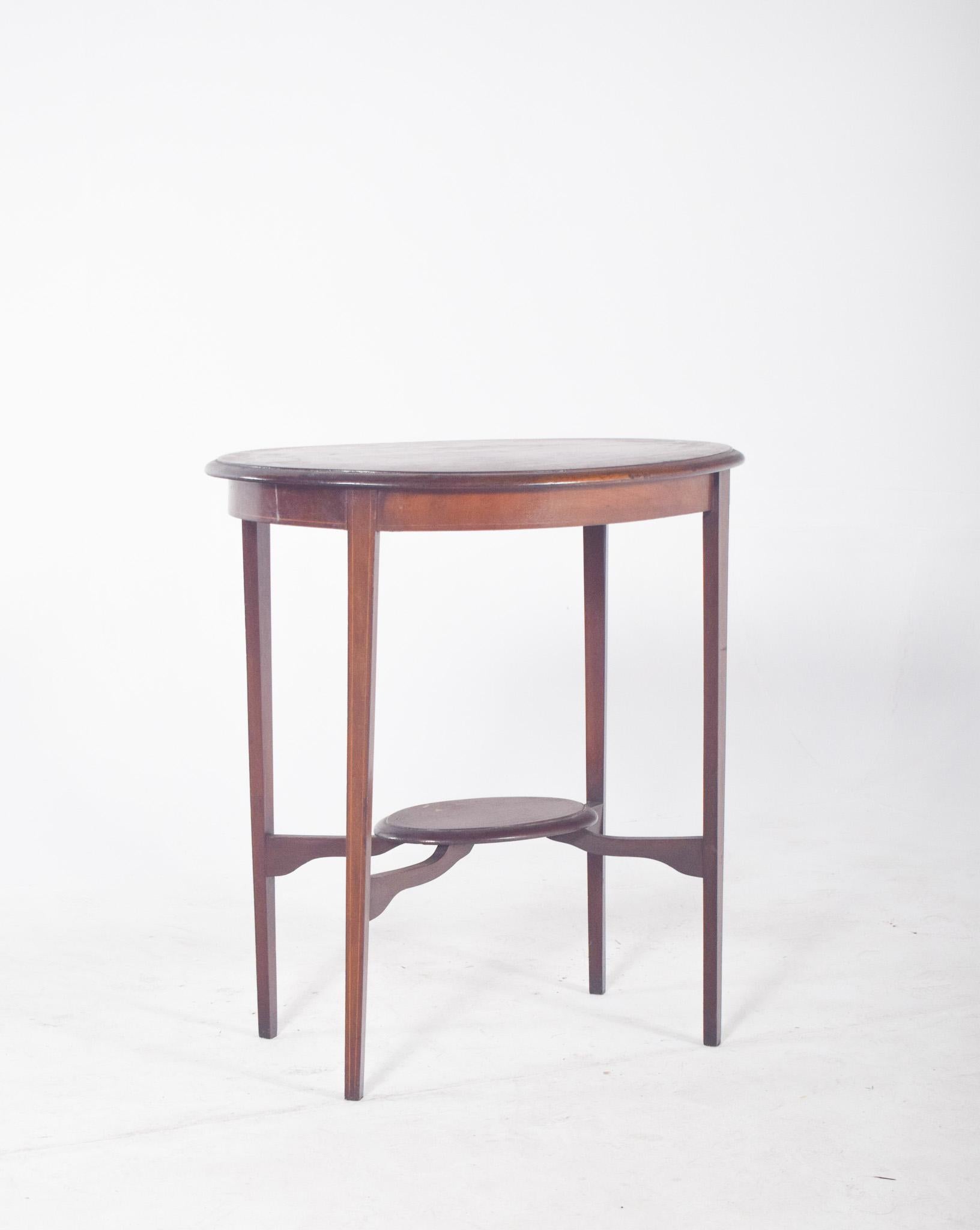 Modern English Oval Coffee Table in Wood For Sale