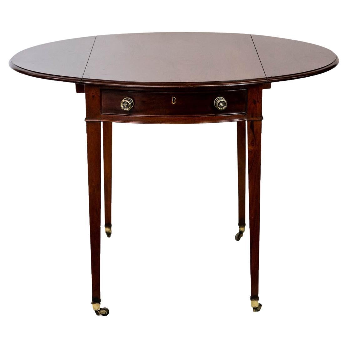 English Oval Mahogany Pembroke Table For Sale