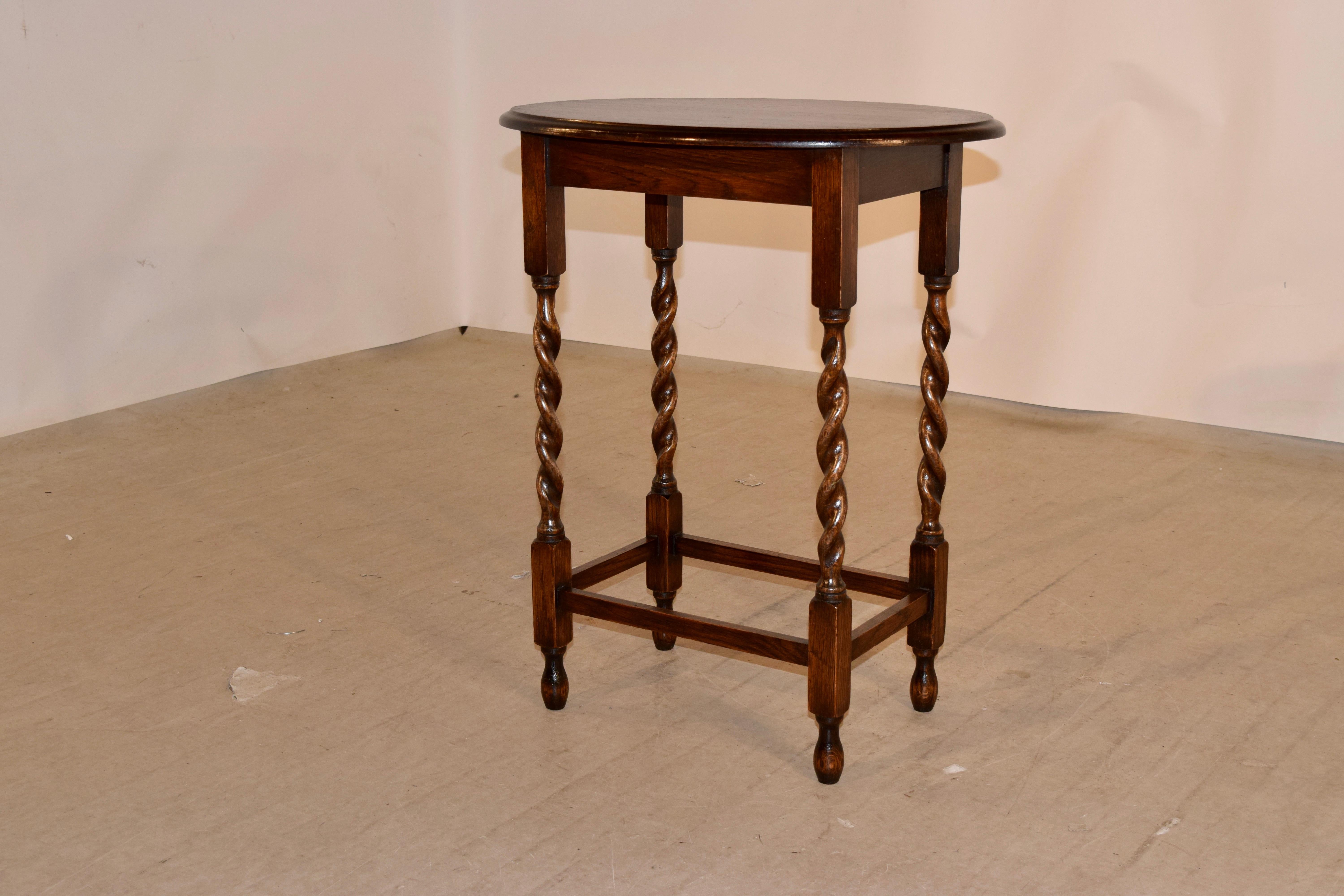 Turned English Oval Occasional Table, circa 1900