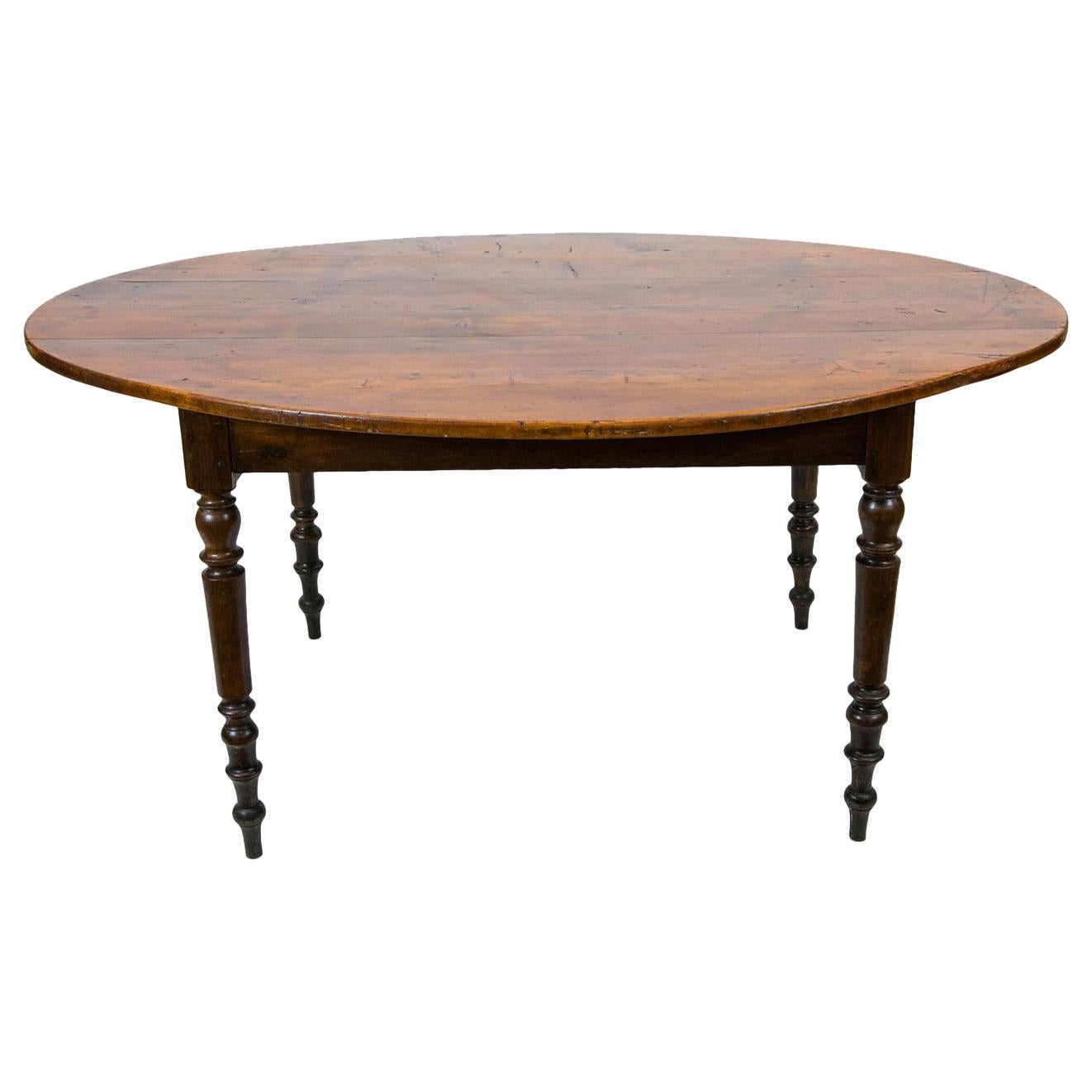 English Oval Pine Kitchen Table at 1stDibs | oval pine table, oval pine ...