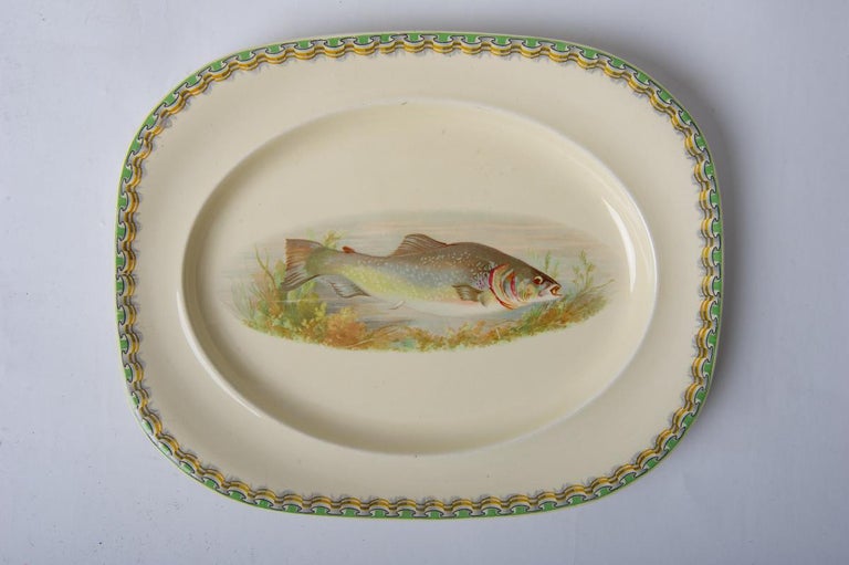 English Vistorian oval plates with FISH - marked 