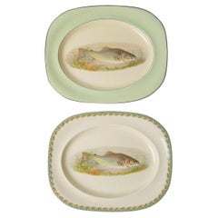 English Oval Plates with Fish