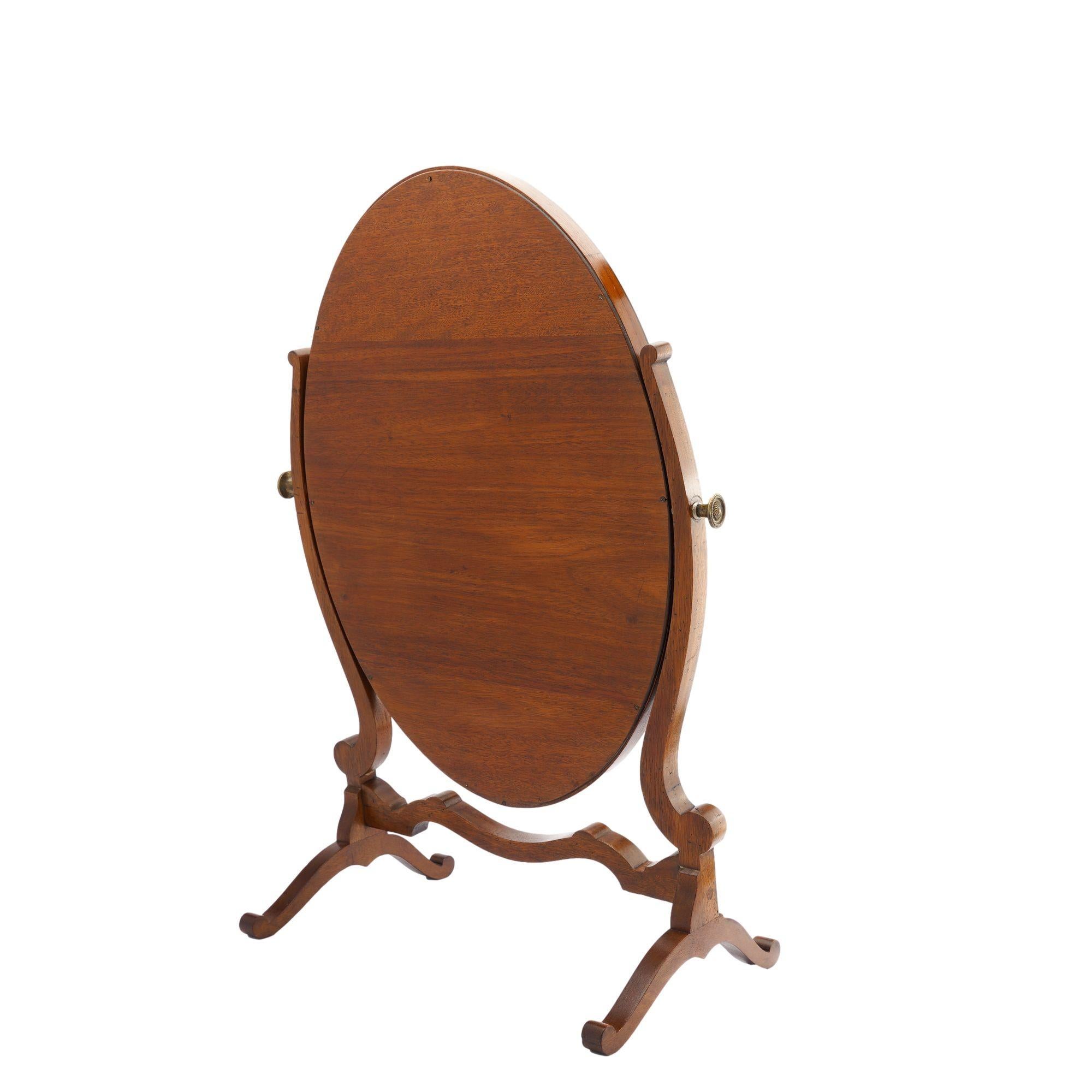 English oval swinger mirror on stand, 1800-25 For Sale 1