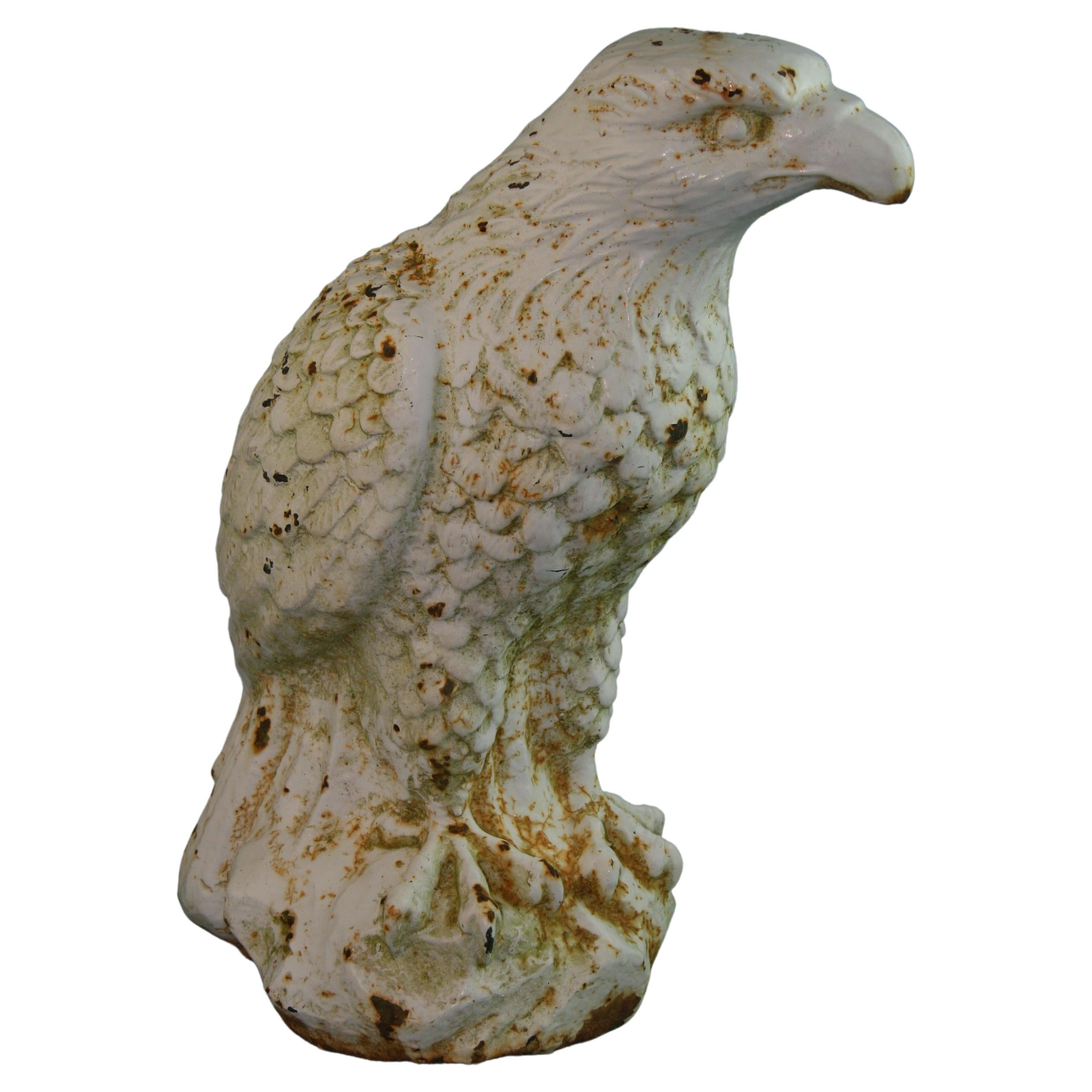 Antique Eagle Cast Iron Garden Pedestal Garden Sculpture Very Large at