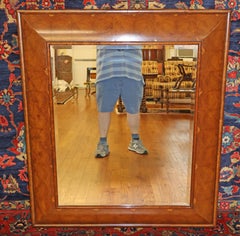 English Oyster Wood Traditional Beveled Wall Mirror 42 X 48