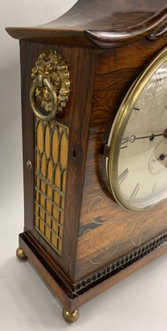 Orologio a mensola inglese con piano a pagoda in palissandro di Walshe, Newbury  c 1825