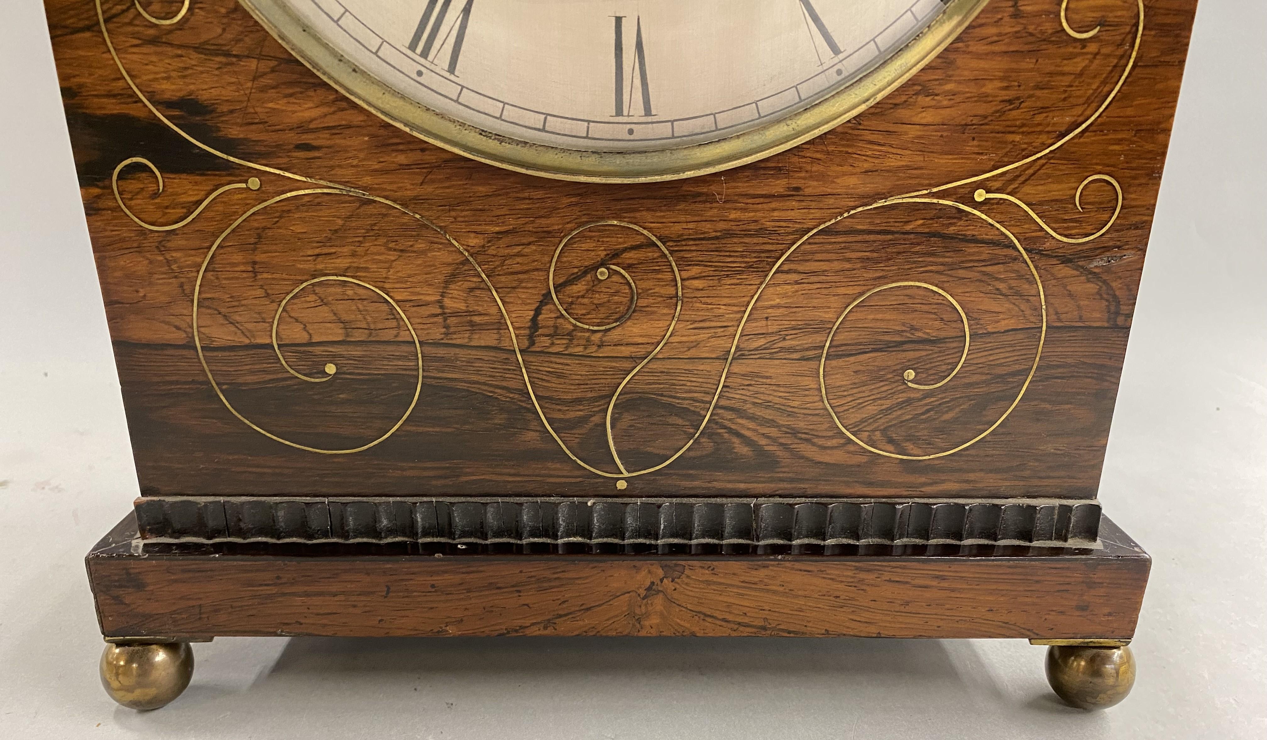 English Pagoda Top Rosewood Bracket Clock by Walsh, Newbury  c 1825 1