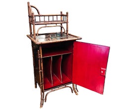 English Painted  Bamboo Cabinet