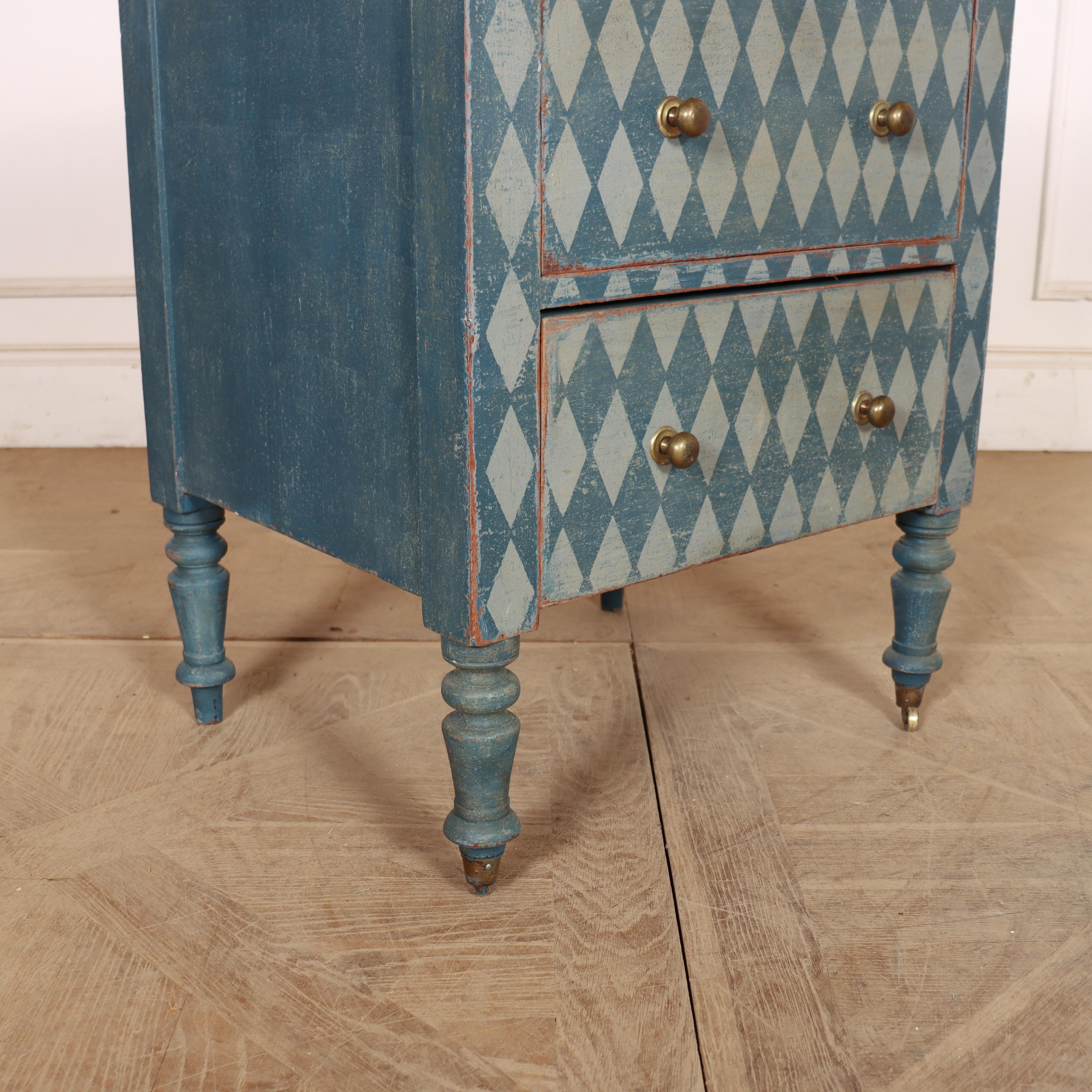 Victorian English Painted Bedside Chest For Sale