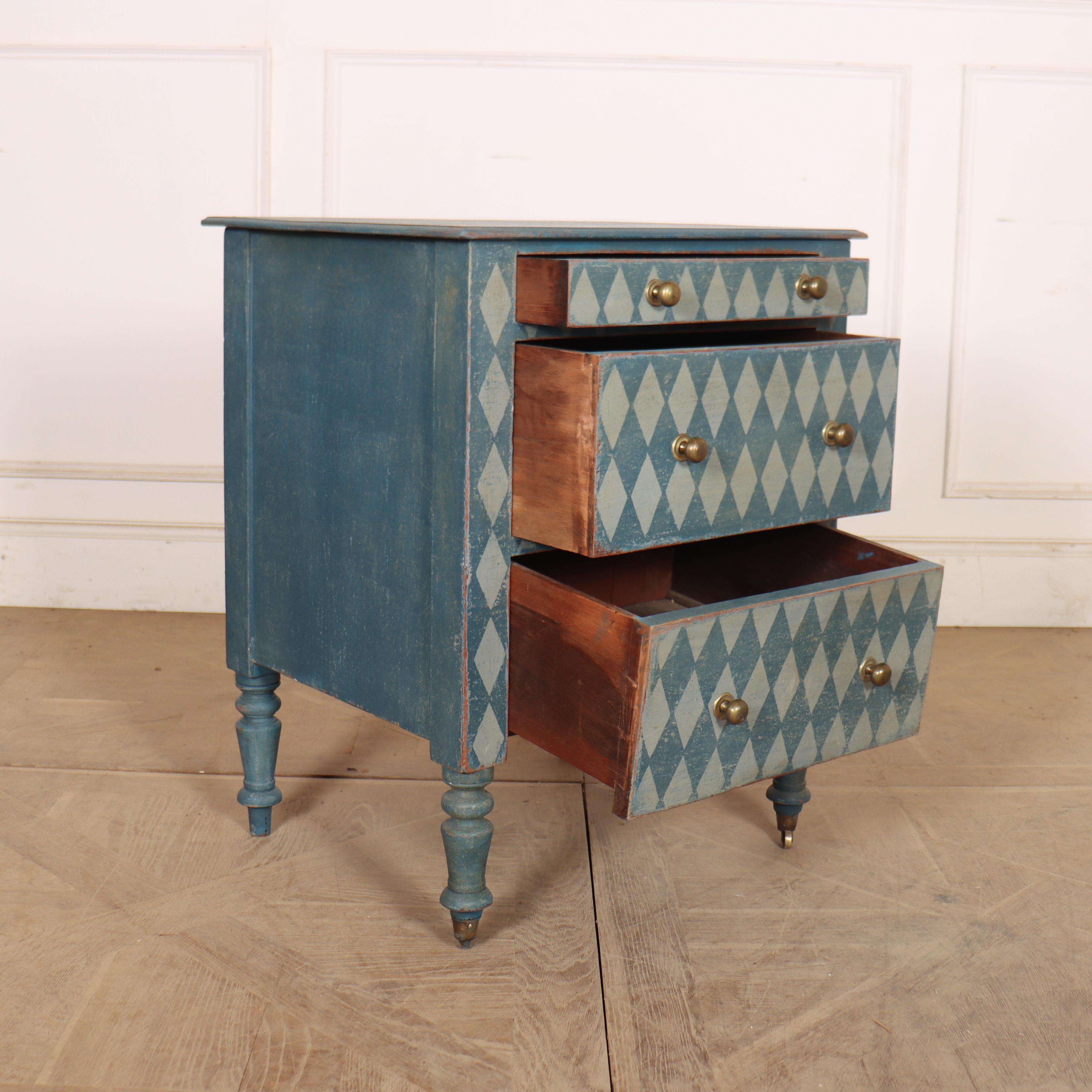 19th Century English Painted Bedside Chest For Sale