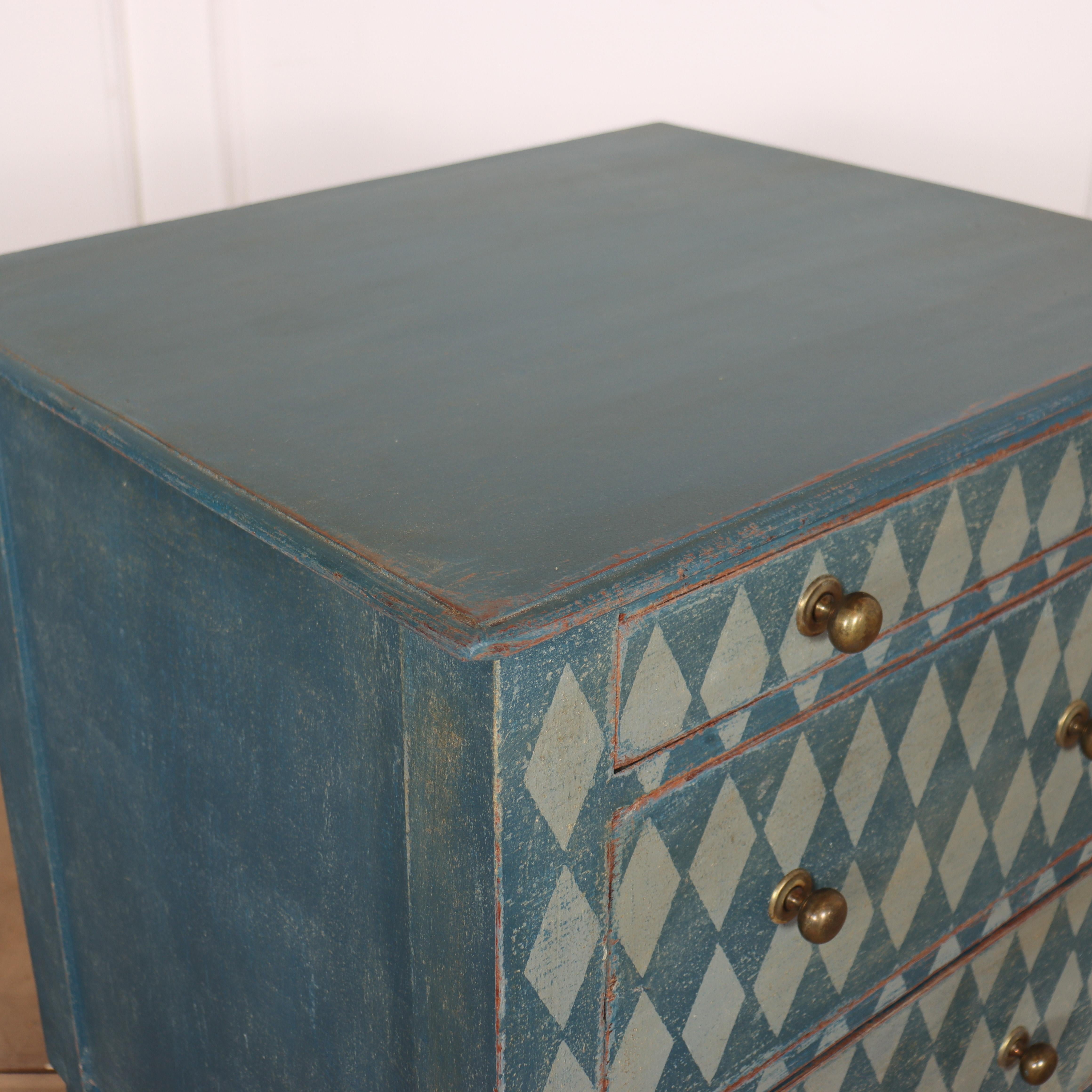 Oak English Painted Bedside Chest For Sale