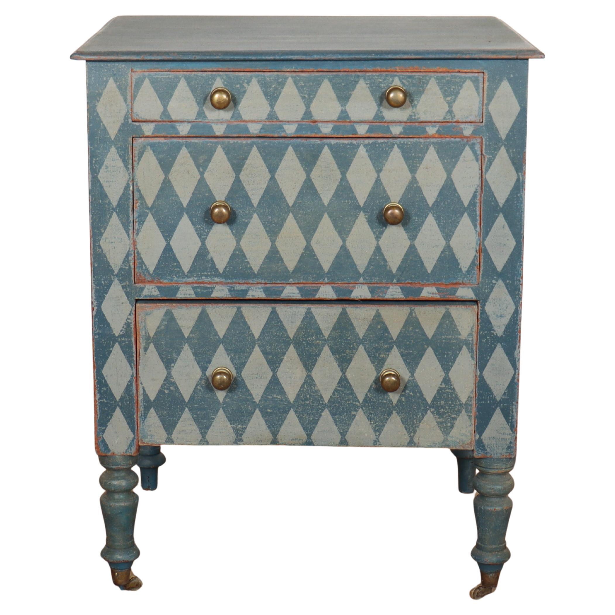 English Painted Bedside Chest For Sale