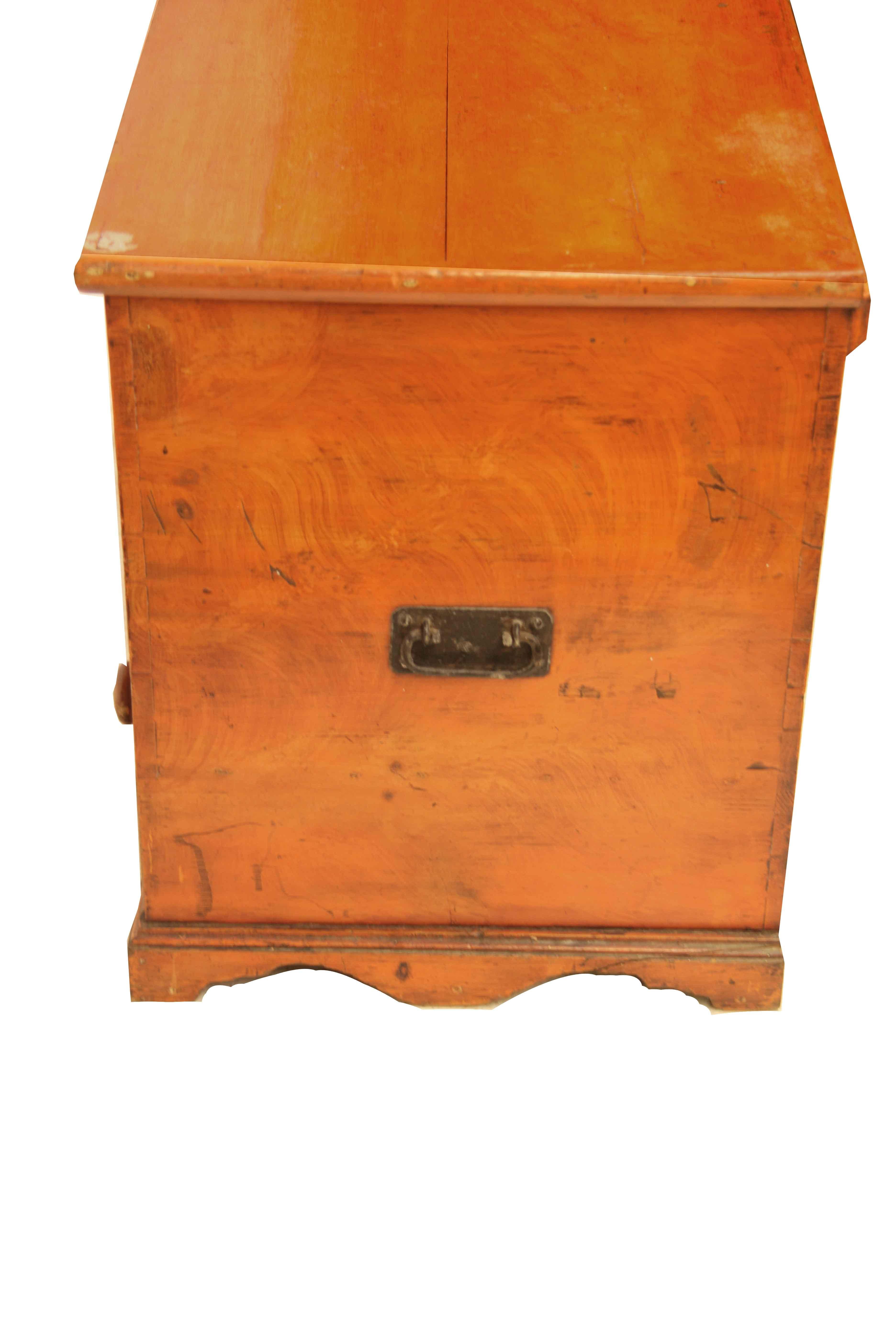 Hand-Painted English Painted Blanket Chest For Sale