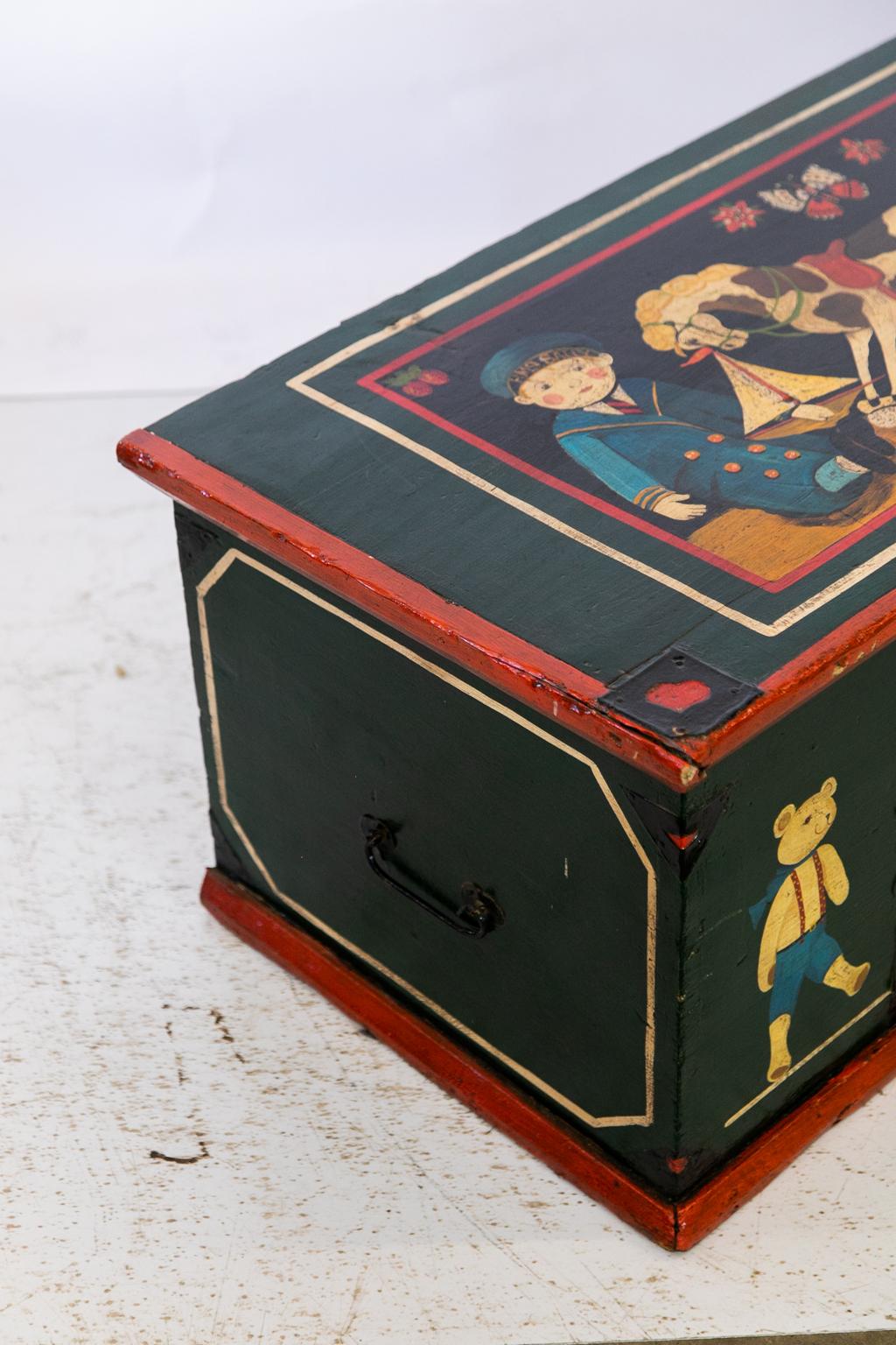 English Painted Blanket/Toy Chest  4