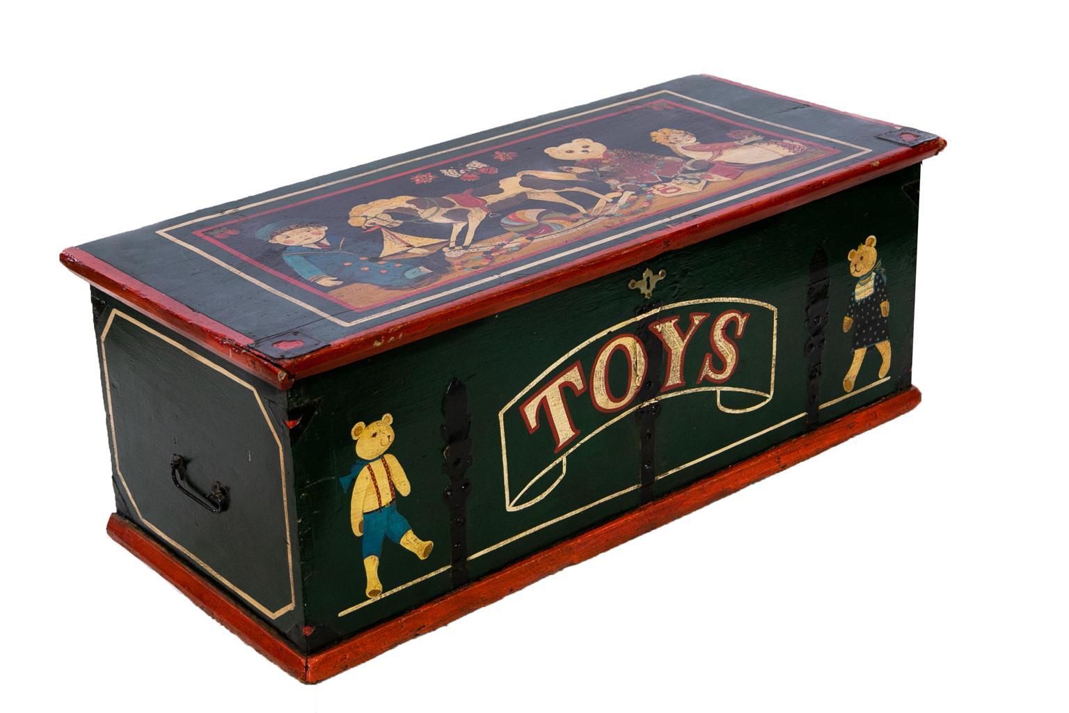 English Painted Blanket/Toy Chest  3