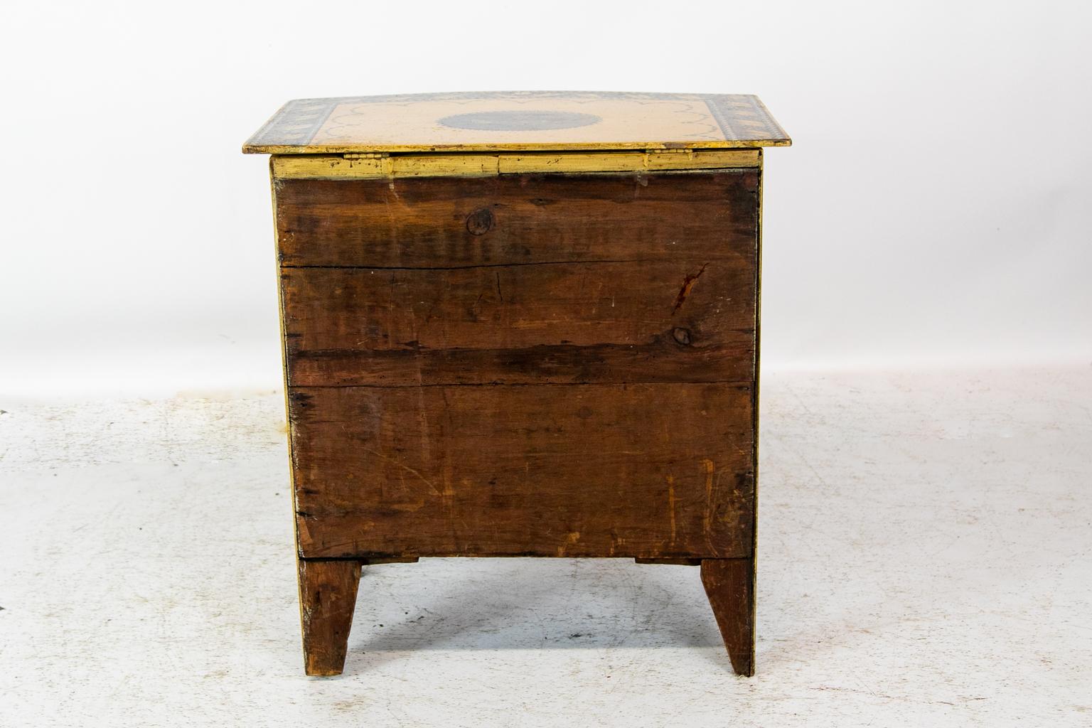 English Painted Bow Front Commode 3