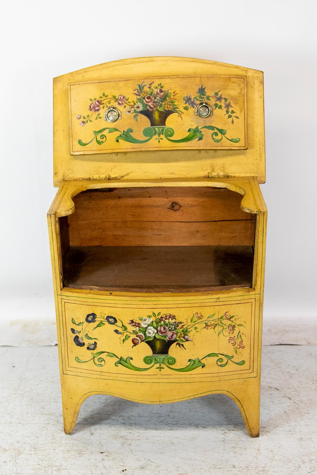 Mid-19th Century English Painted Bow Front Commode