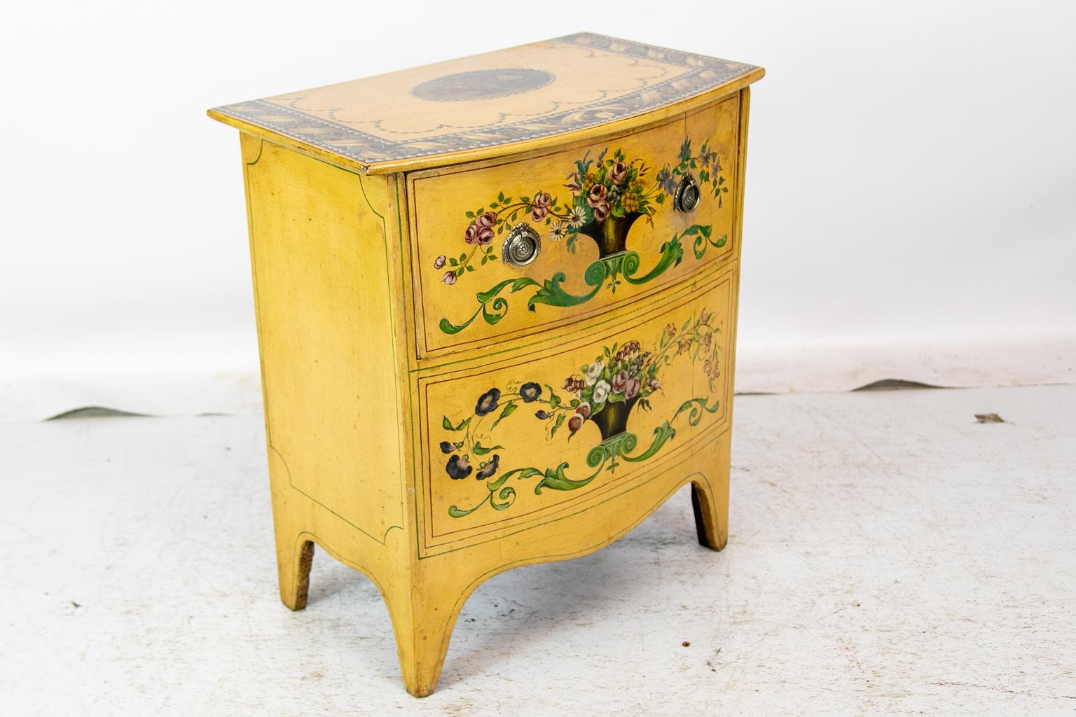 English Painted Bow Front Commode 2