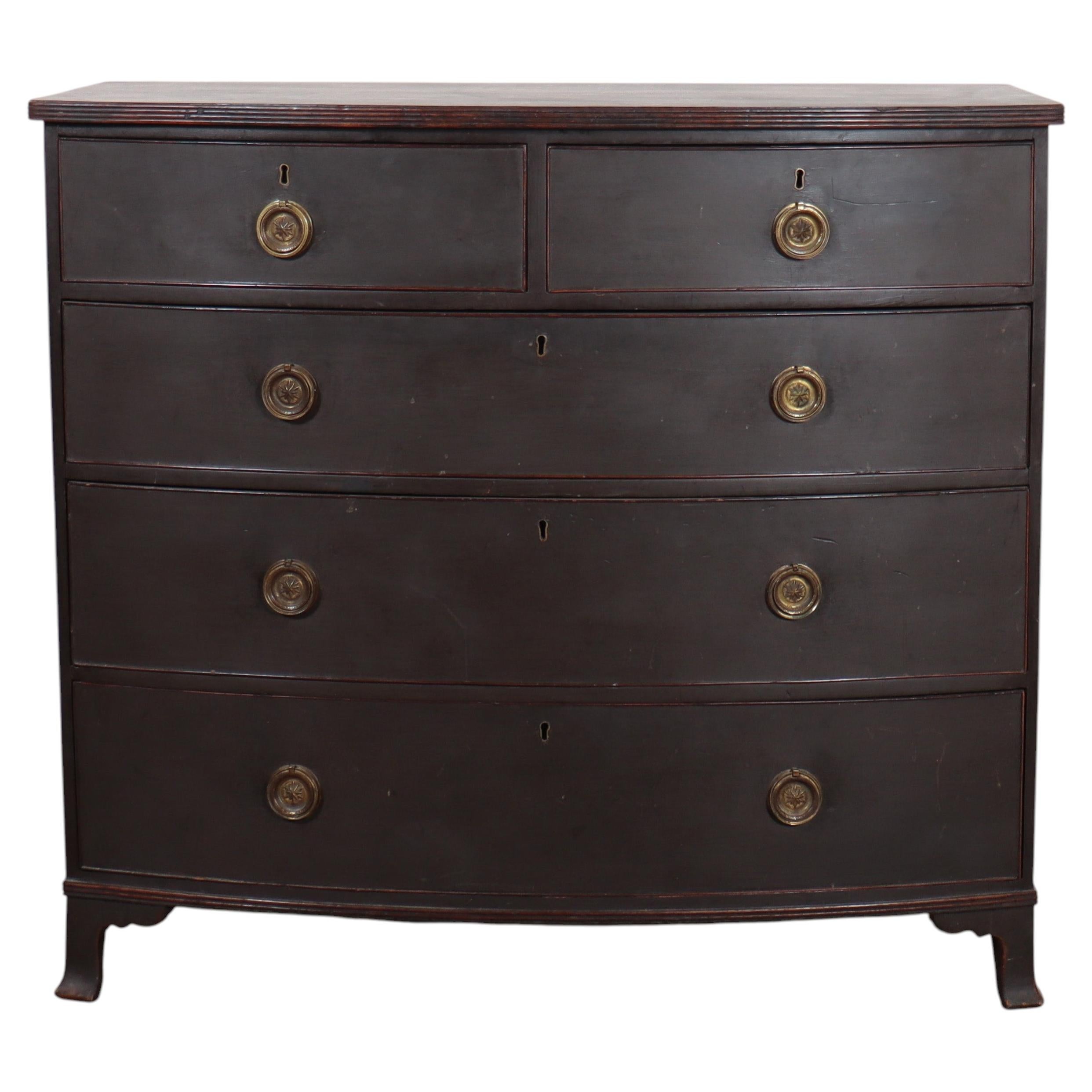 English Painted Bowfront Chest of Drawers