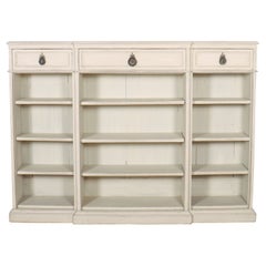 English Painted Breakfront Bookcase