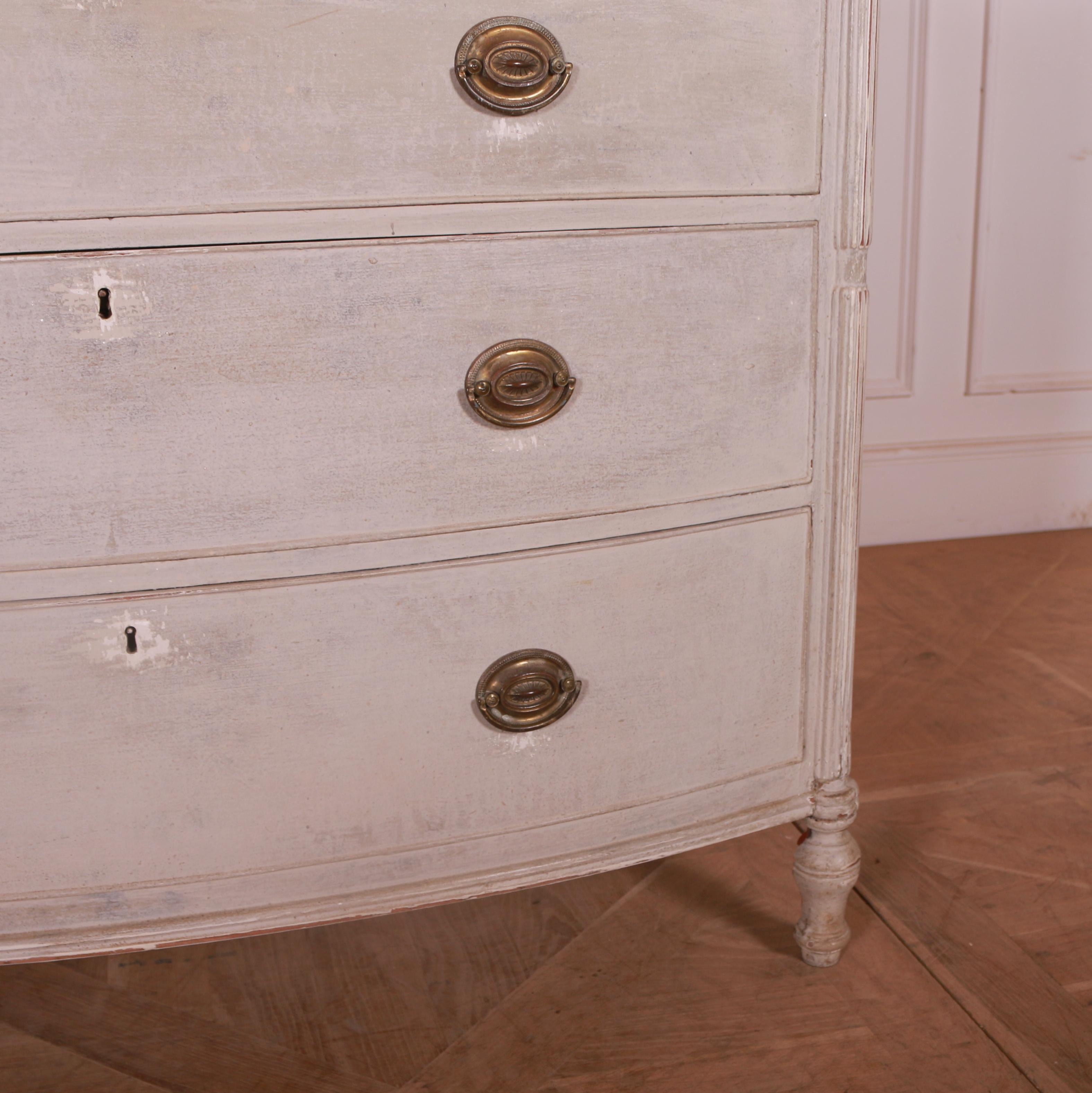 Pine English Painted Chest of Drawers For Sale