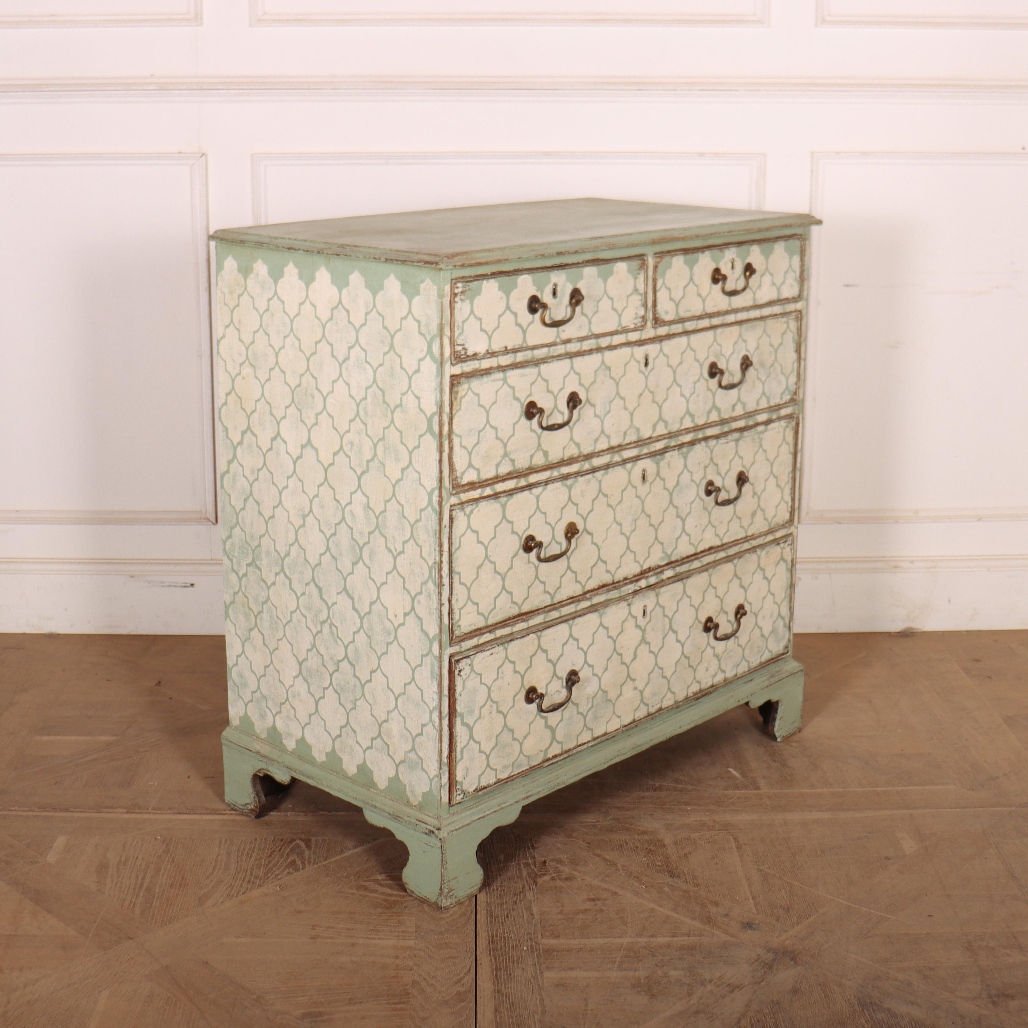 18th Century and Earlier English Painted Chest of Drawers For Sale