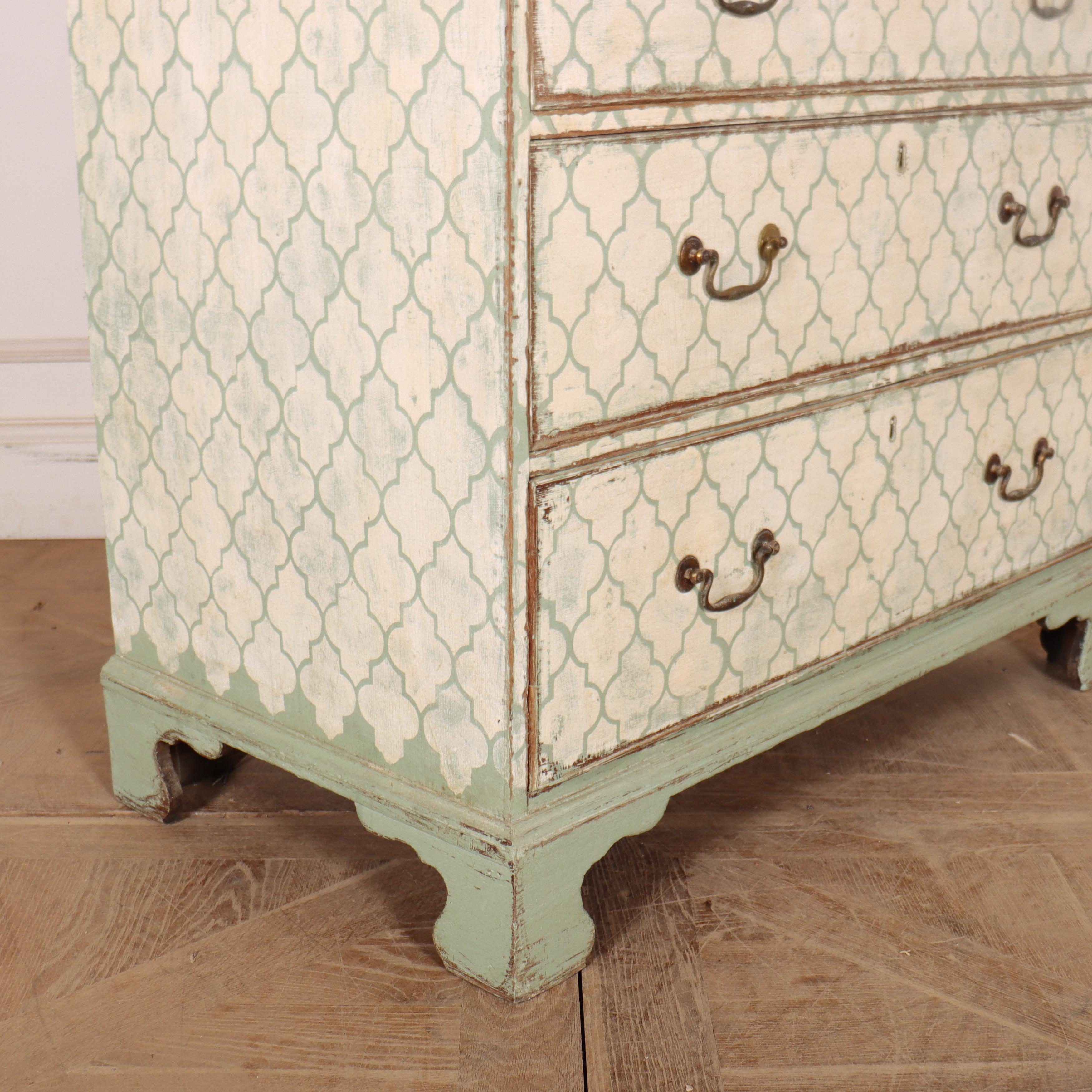 Oak English Painted Chest of Drawers For Sale