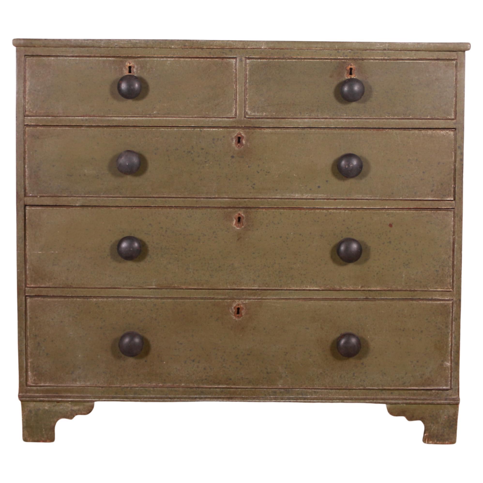Blu Floral Painted Chest of Drawers, Italy 1805 For Sale at 1stDibs
