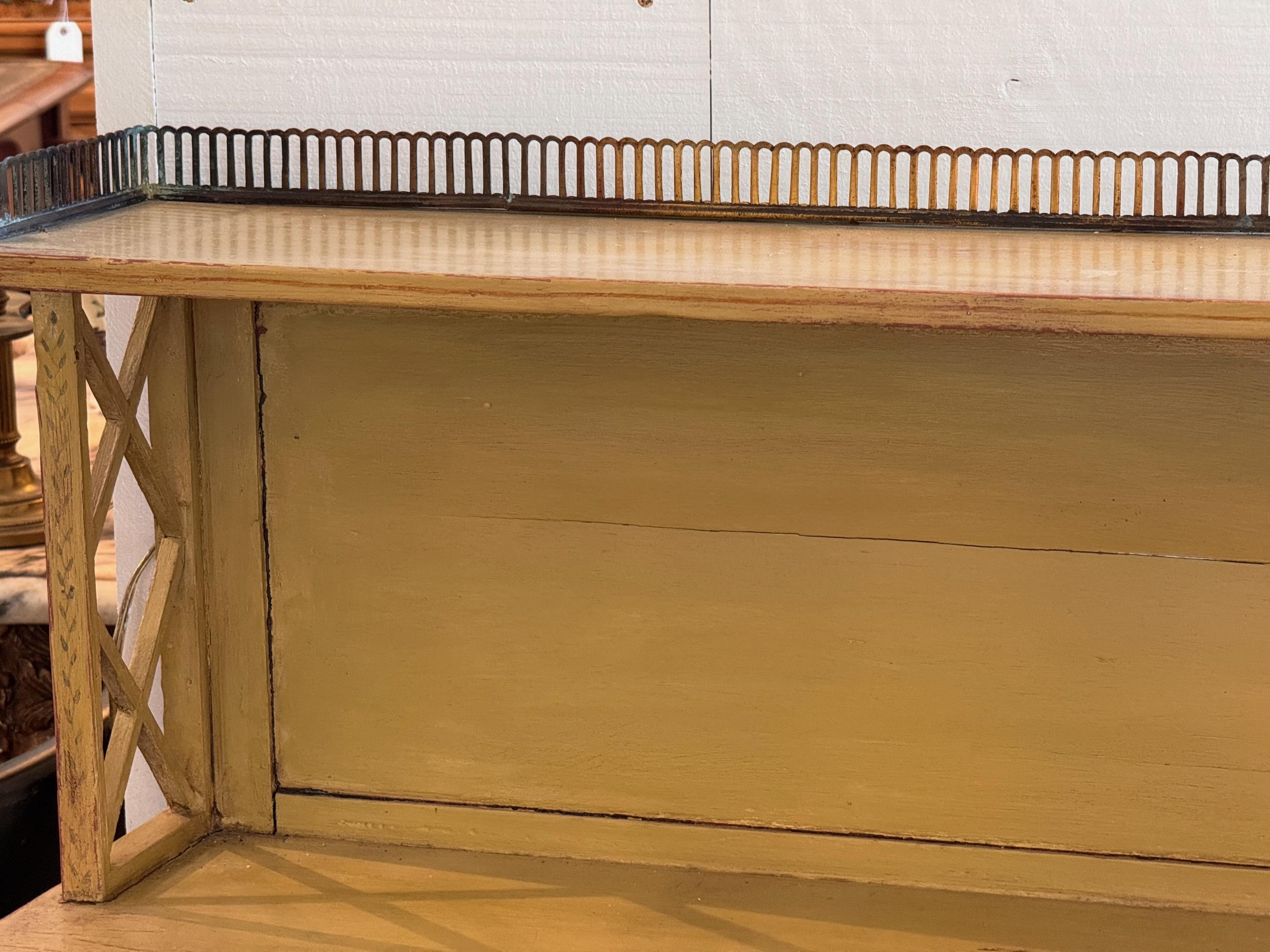 English Painted Chiffonier With Pierced Gallery For Sale 2