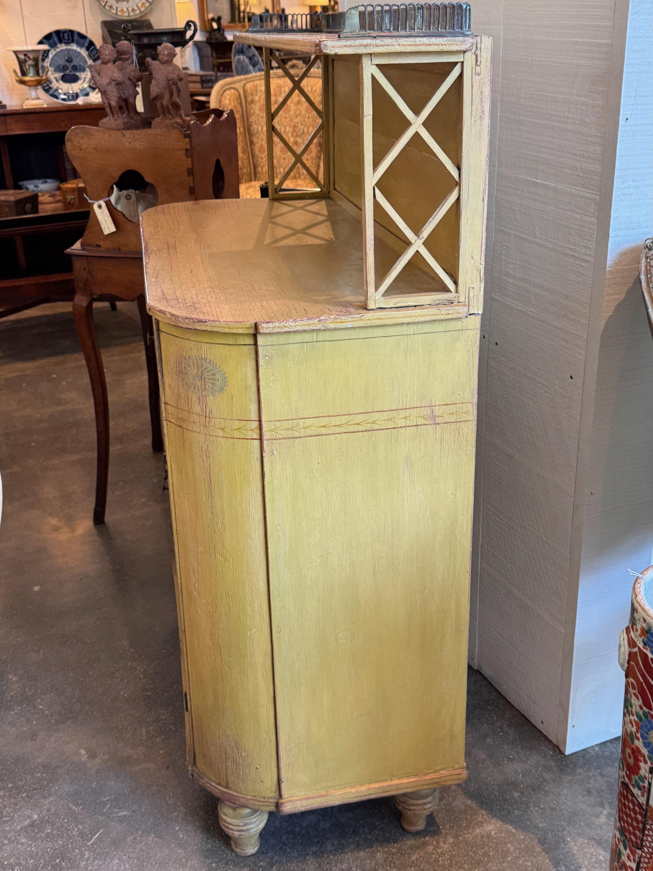 English Painted Chiffonier With Pierced Gallery For Sale 3