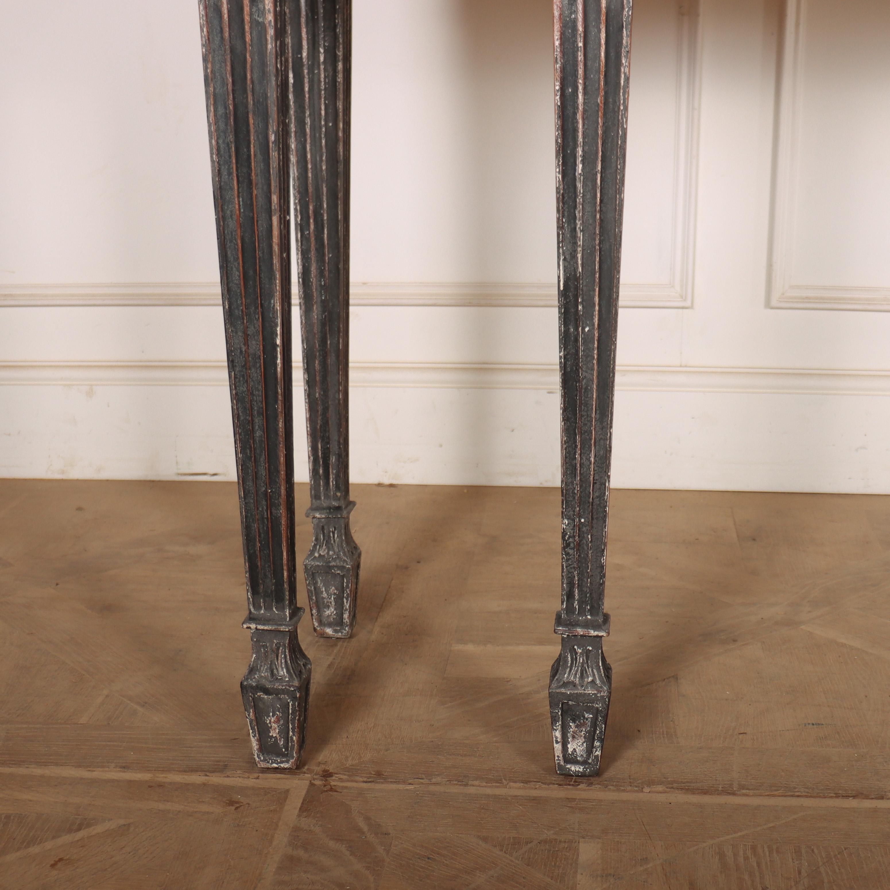Carved English Painted Console Table For Sale