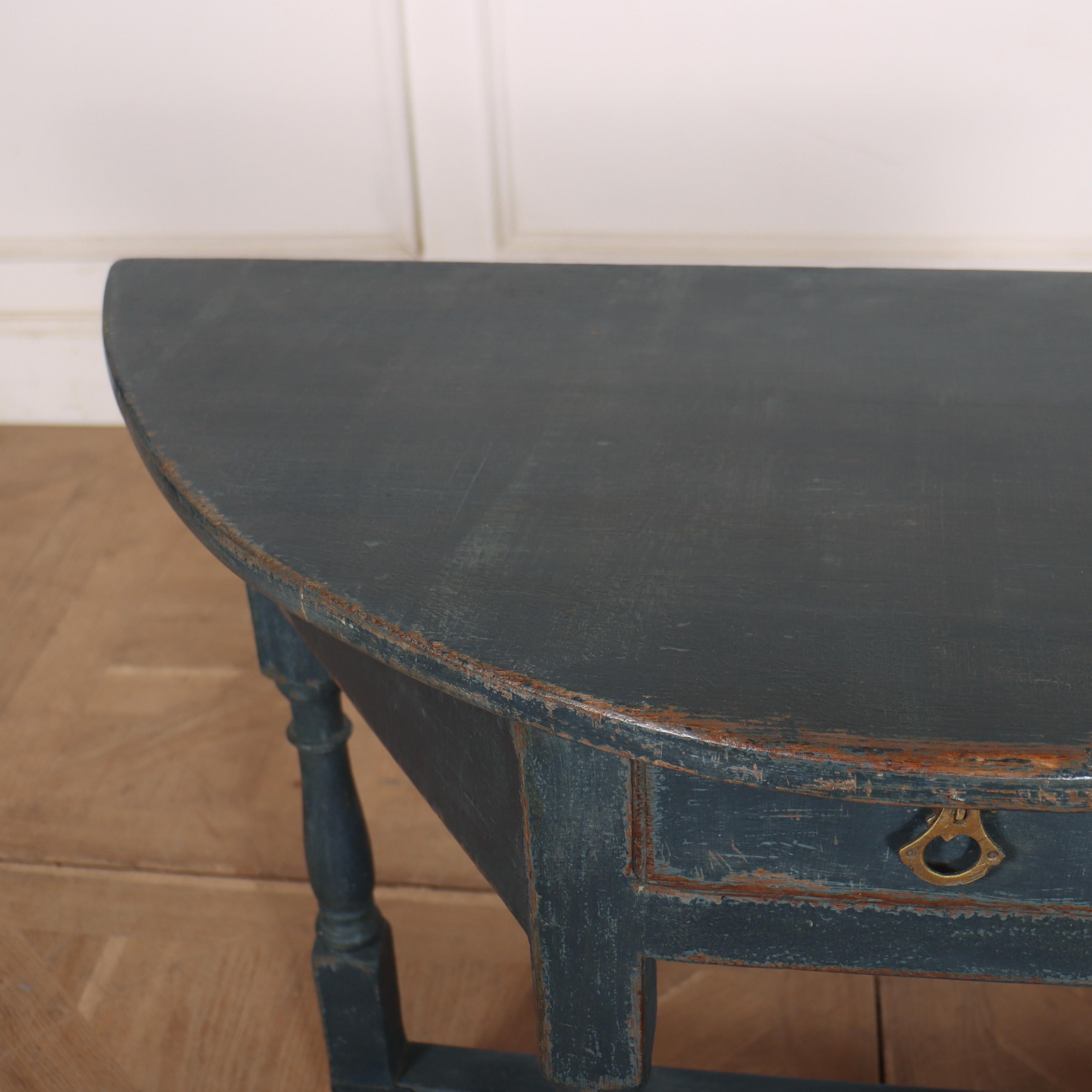 20th Century English Painted Demi-lune Console Table For Sale