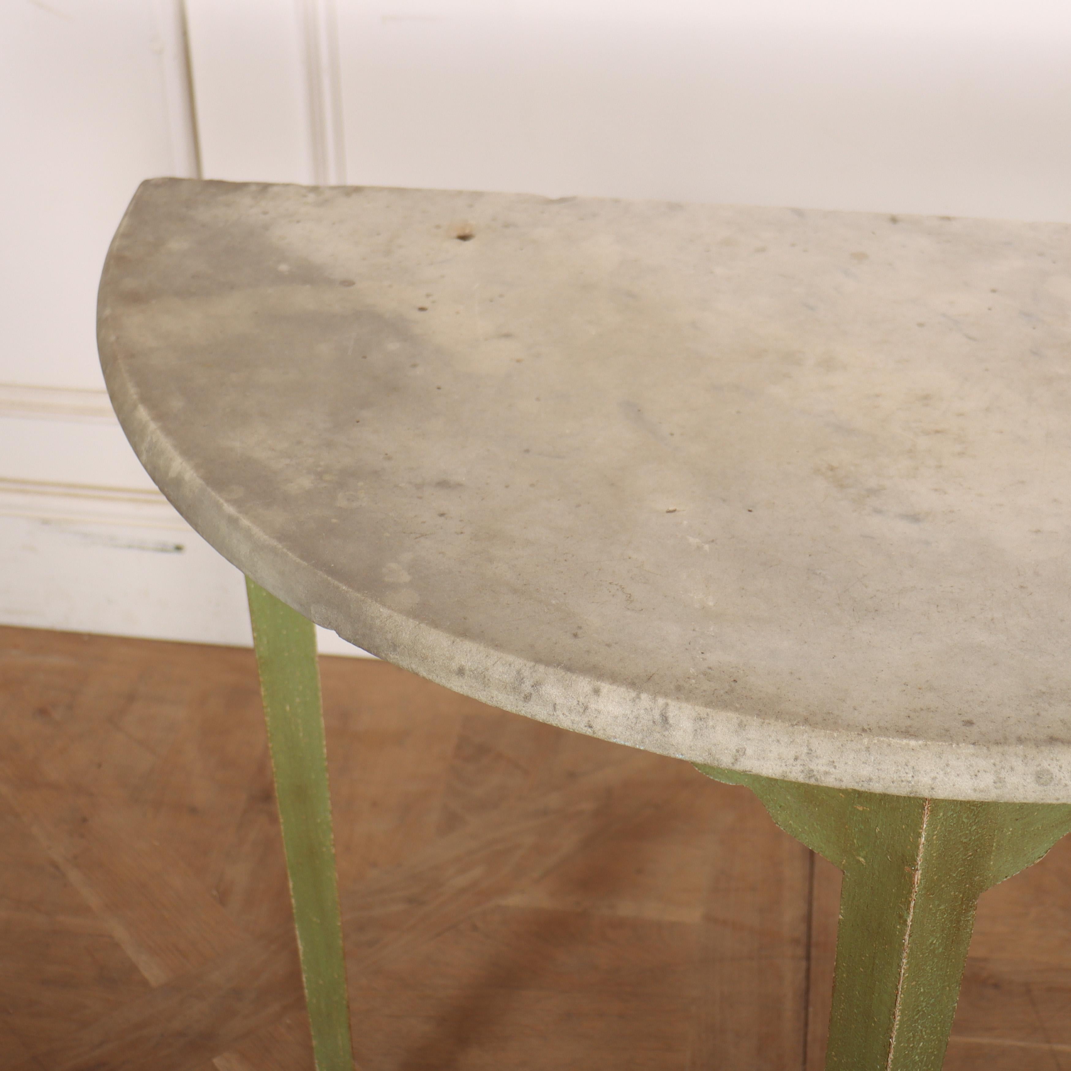 19th Century English Painted Demi-lune Console Table For Sale