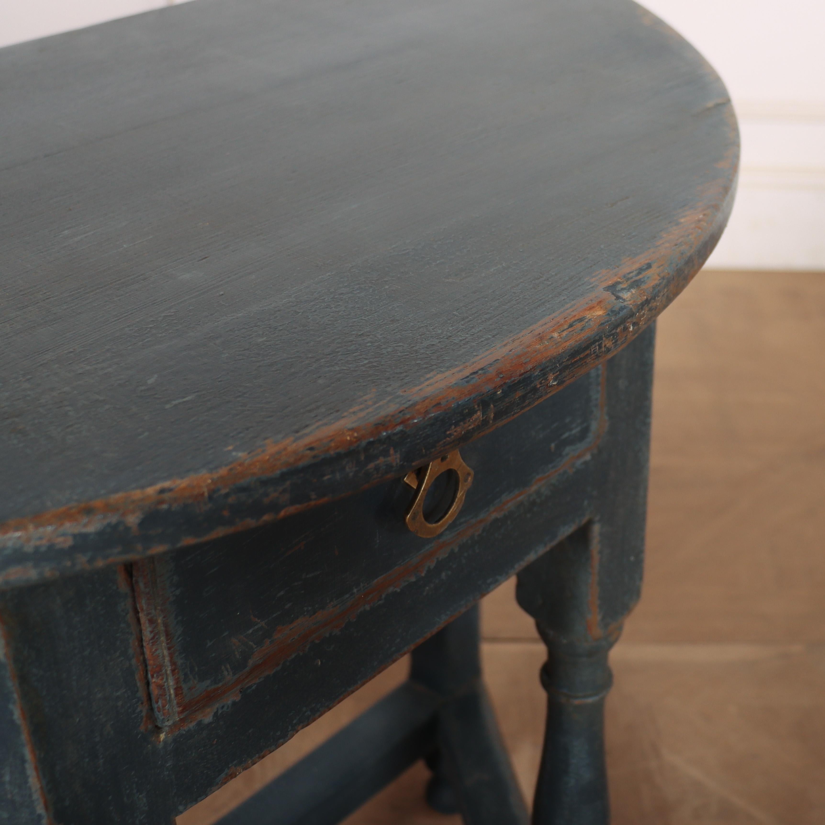 English Painted Demi-lune Console Table For Sale 1