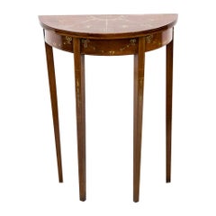 English Painted Demiune Mahogany Side Table