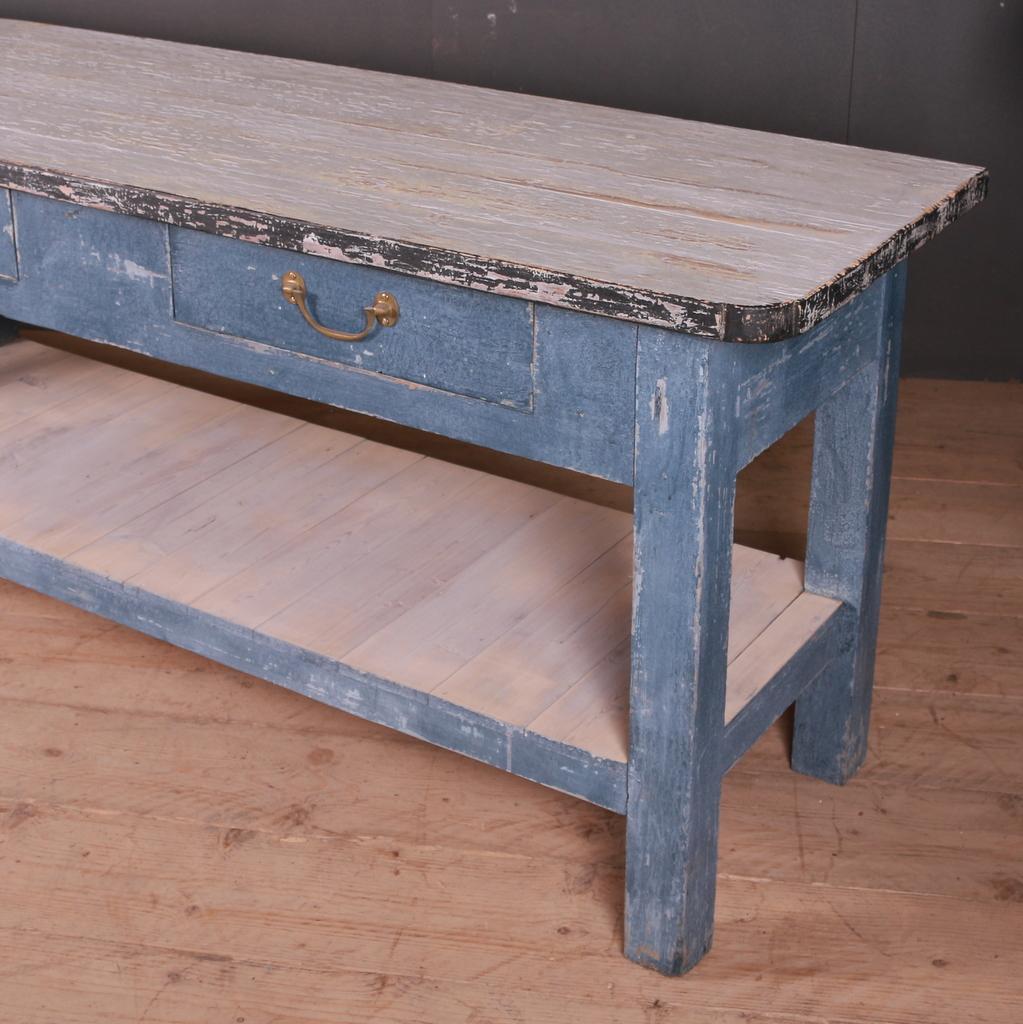 Huge 19th century style painted potboard dresser base.

Dimensions:
124 inches (315 cms) wide
22 inches (56 cms) deep
30.5 inches (77 cms) high.