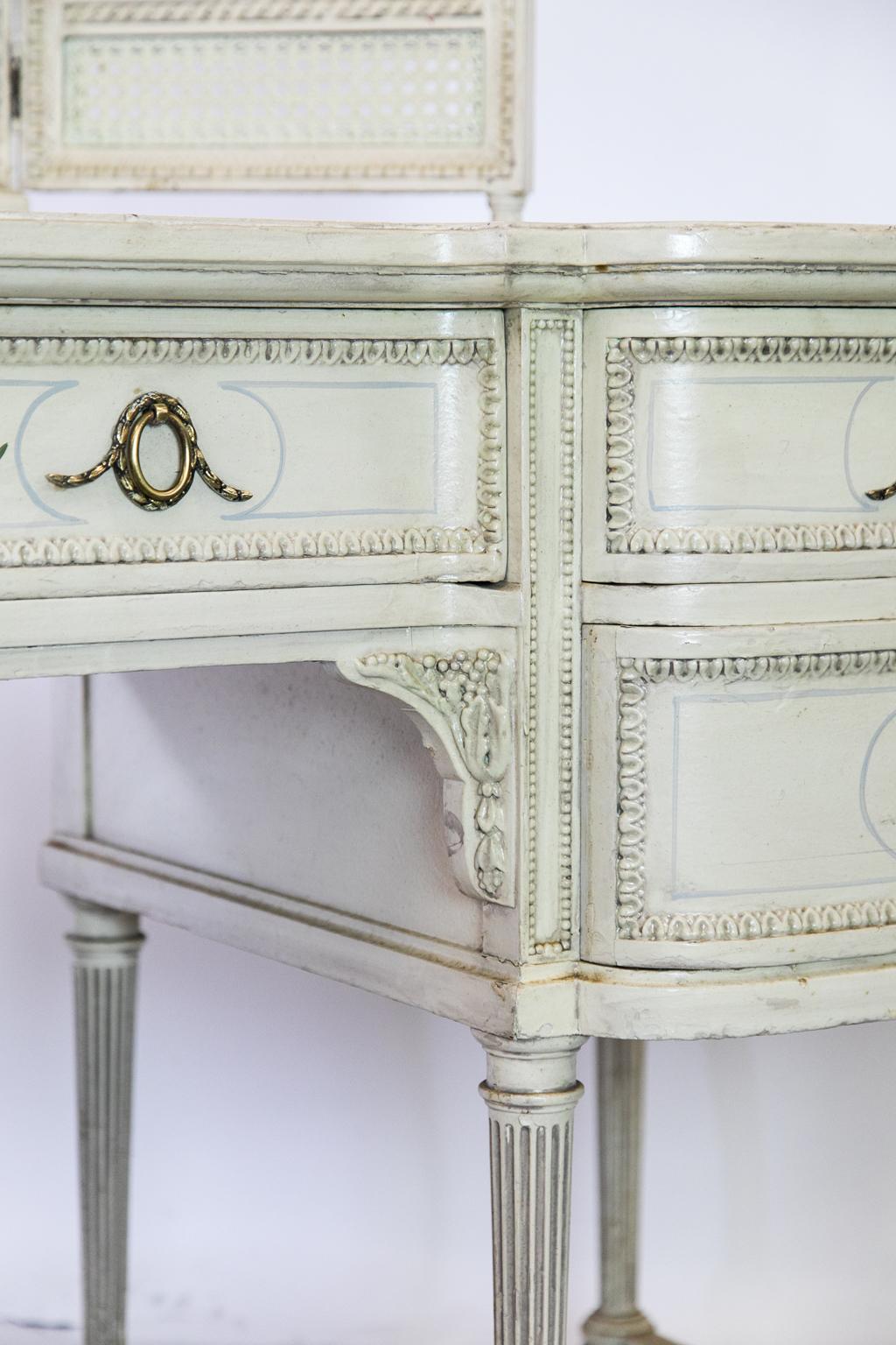 English Painted Dressing Table and Stool 4