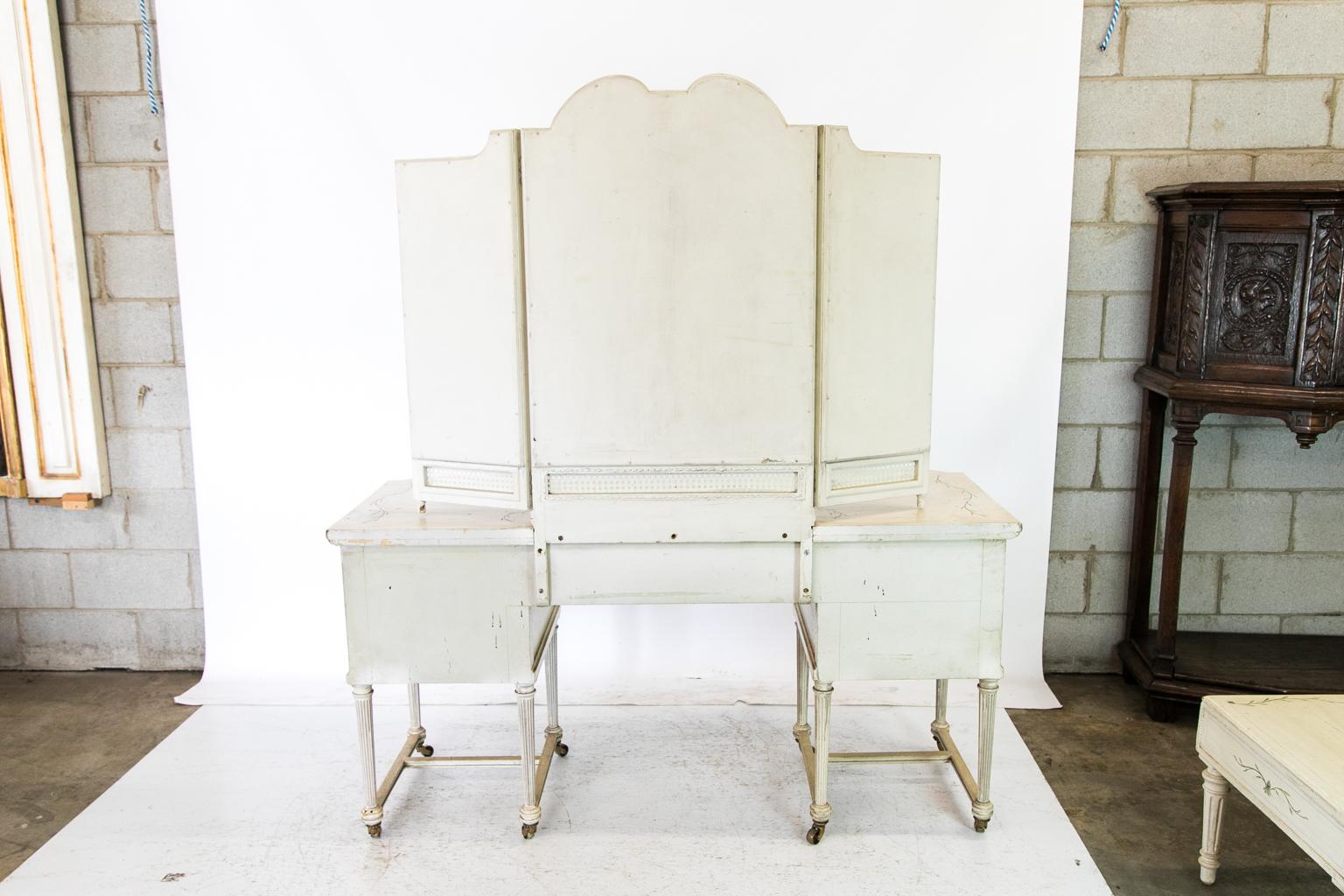 English Painted Dressing Table and Stool 6