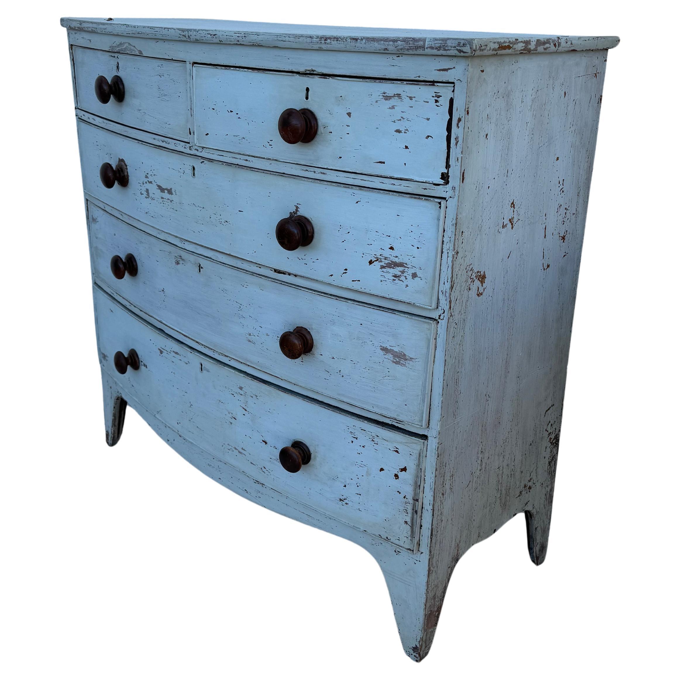 Early Victorian English Painted Five Drawer Chest  For Sale