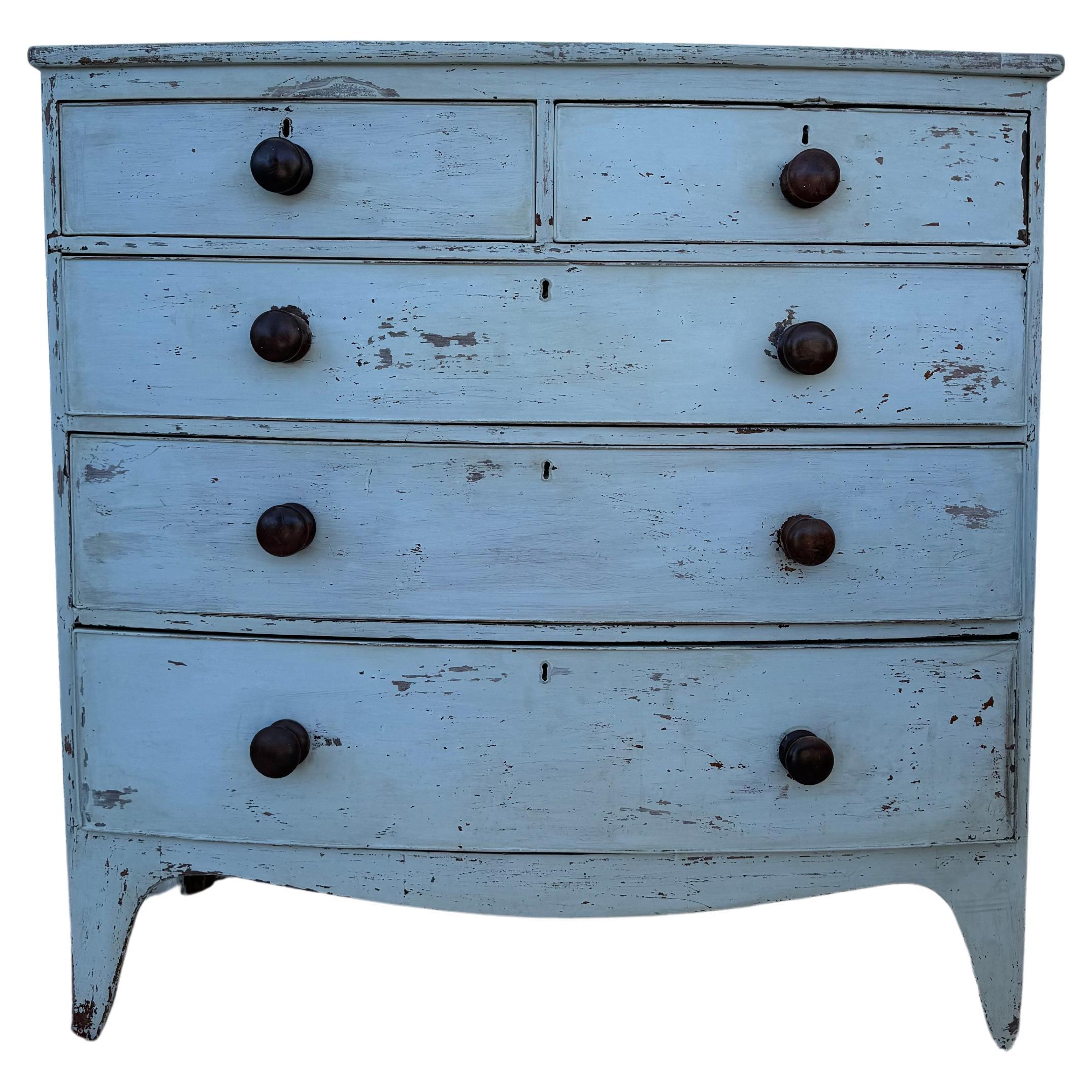 English Painted Five Drawer Chest  In Good Condition For Sale In Bradenton, FL