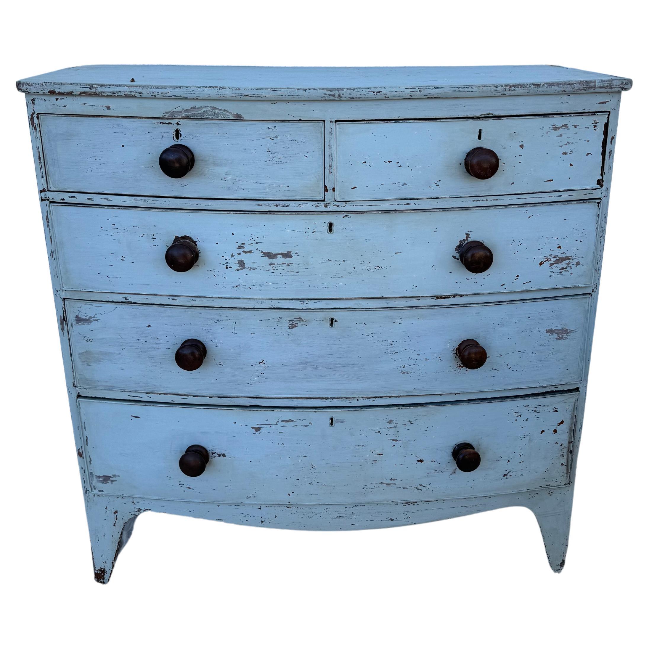 English Painted Five Drawer Chest  For Sale